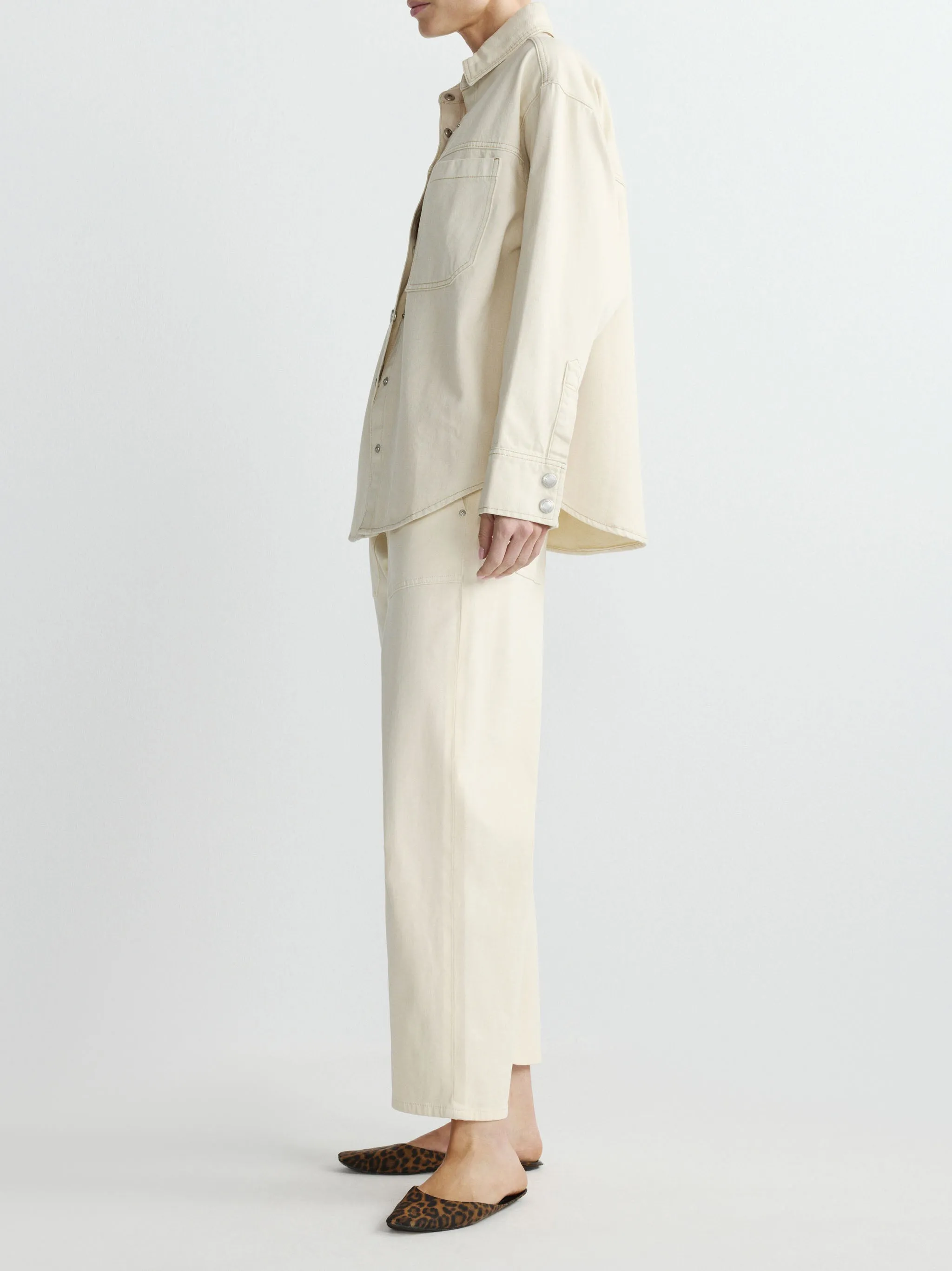 Addison Overshirt | Ecru sold by DL1961 product image thumbnail 4