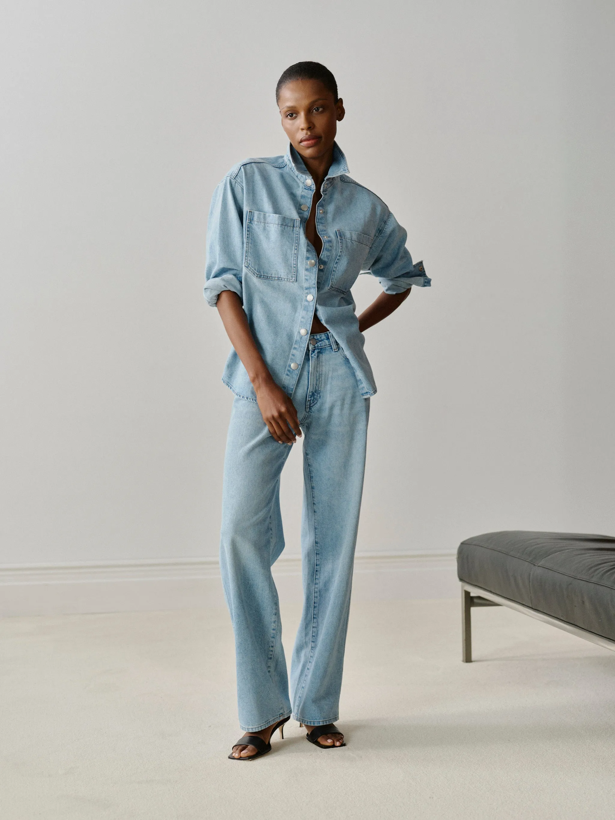 Addison Overshirt | Lt Rain sold by DL1961 product image thumbnail 2