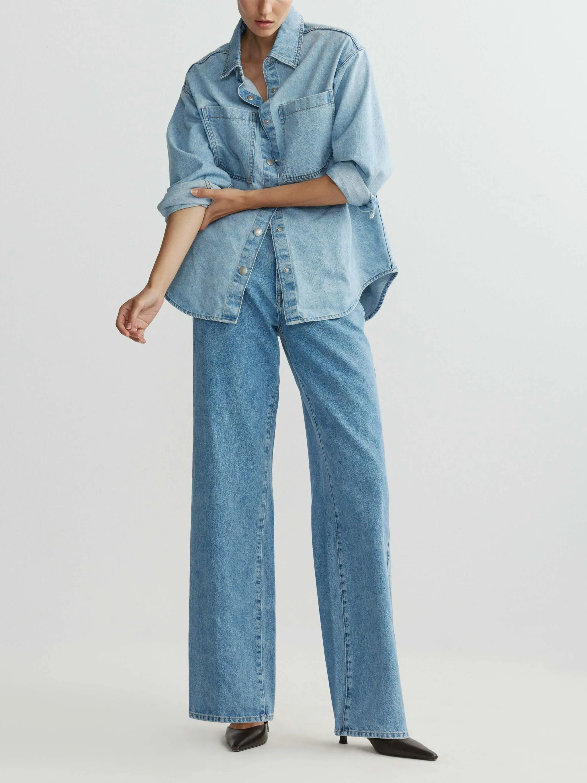 Addison Overshirt | Lt Rain sold by DL1961 product image thumbnail 3