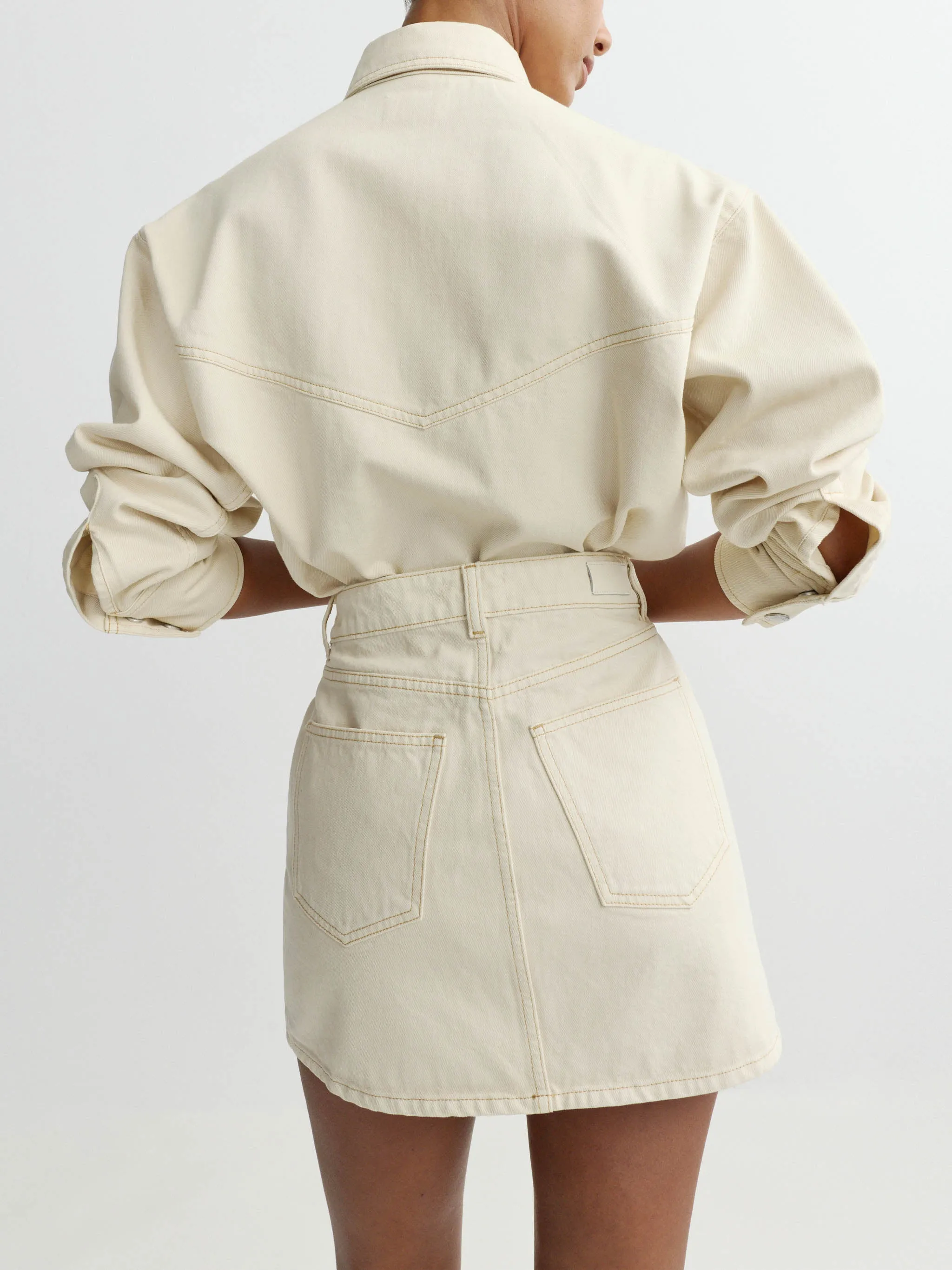 Alma Skirt Mini | Ecru sold by DL1961 product image thumbnail 5