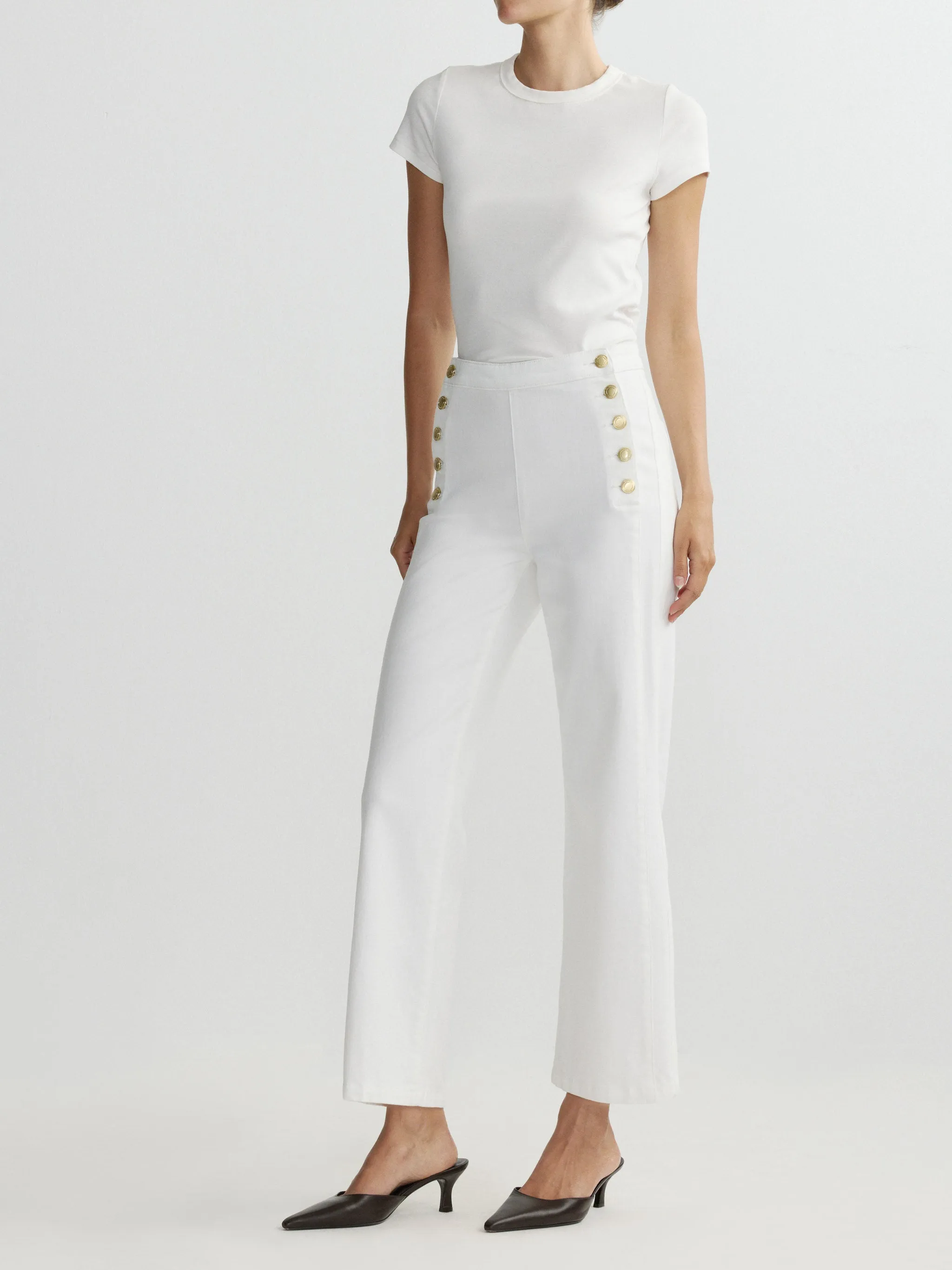 Karmine Refined Wide Leg High Rise 28" Jeans | White Sailor sold by DL1961 product image thumbnail 3