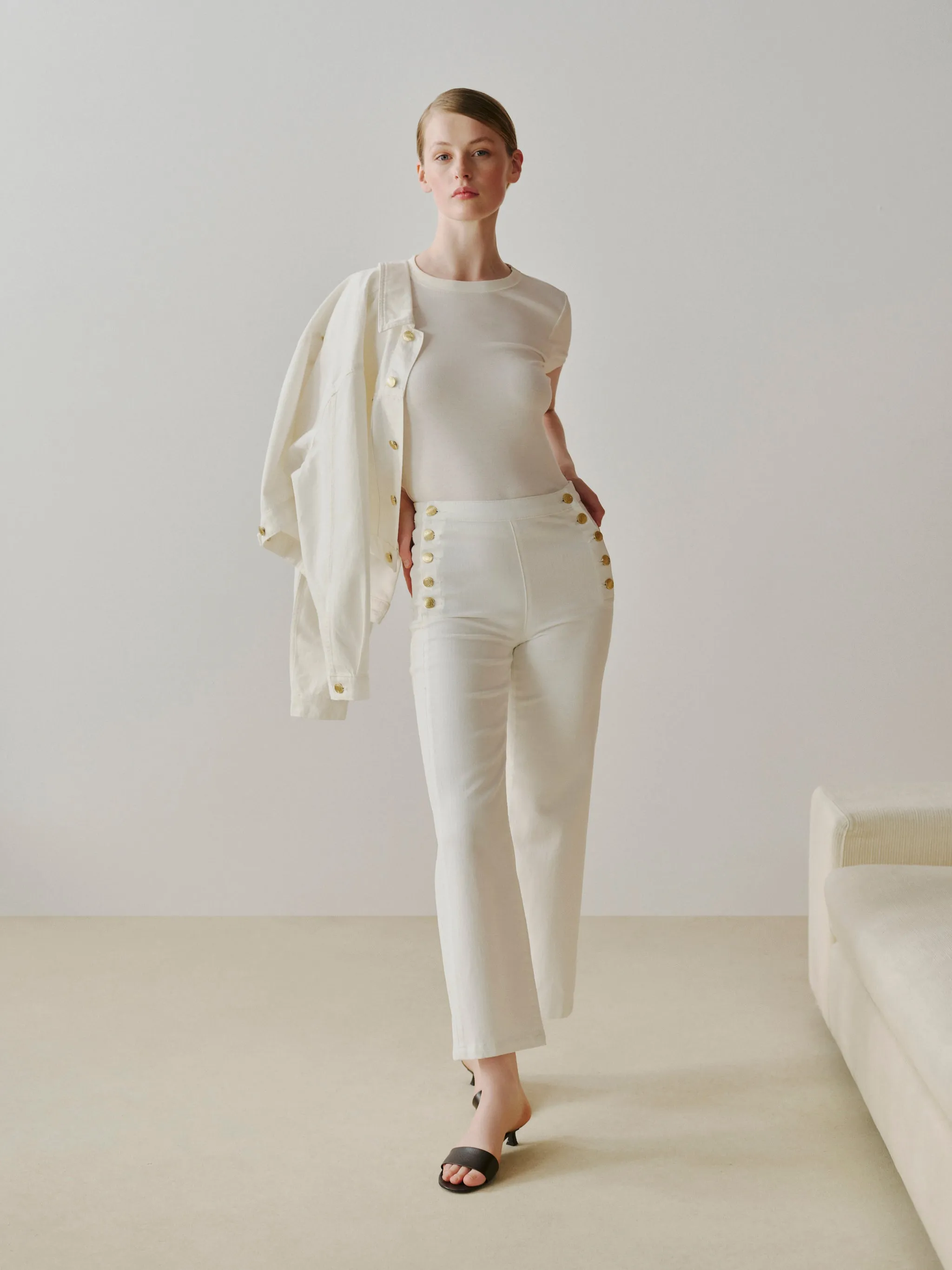 Karmine Refined Wide Leg High Rise 28" Jeans | White Sailor sold by DL1961