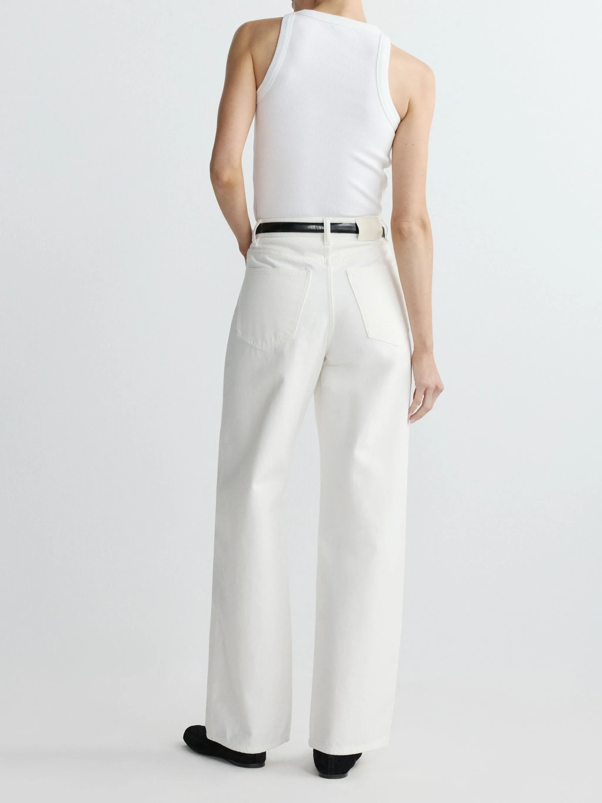 Kaylen Soft Barrel High Rise 32" Jeans | White sold by DL1961 product image thumbnail 3