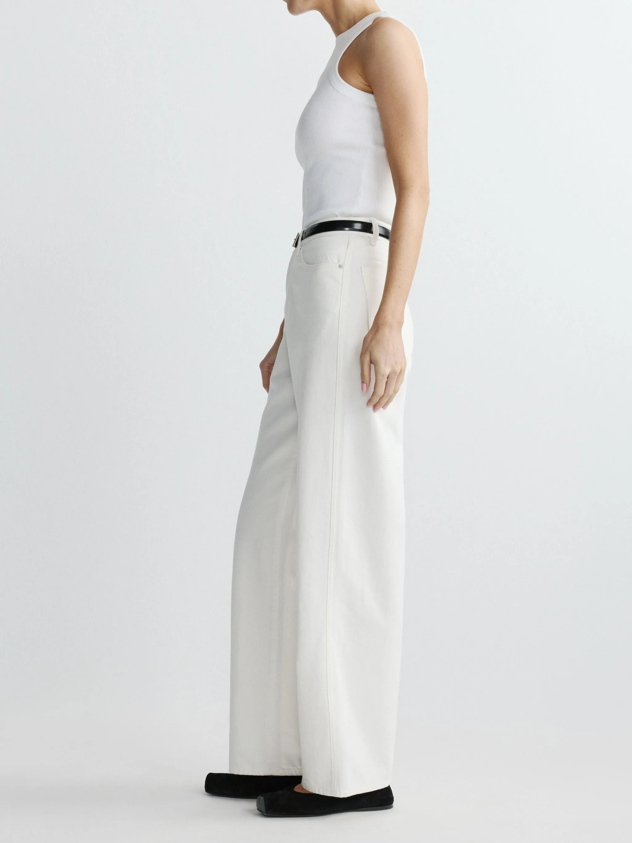 Kaylen Soft Barrel High Rise 32" Jeans | White sold by DL1961 product image thumbnail 2