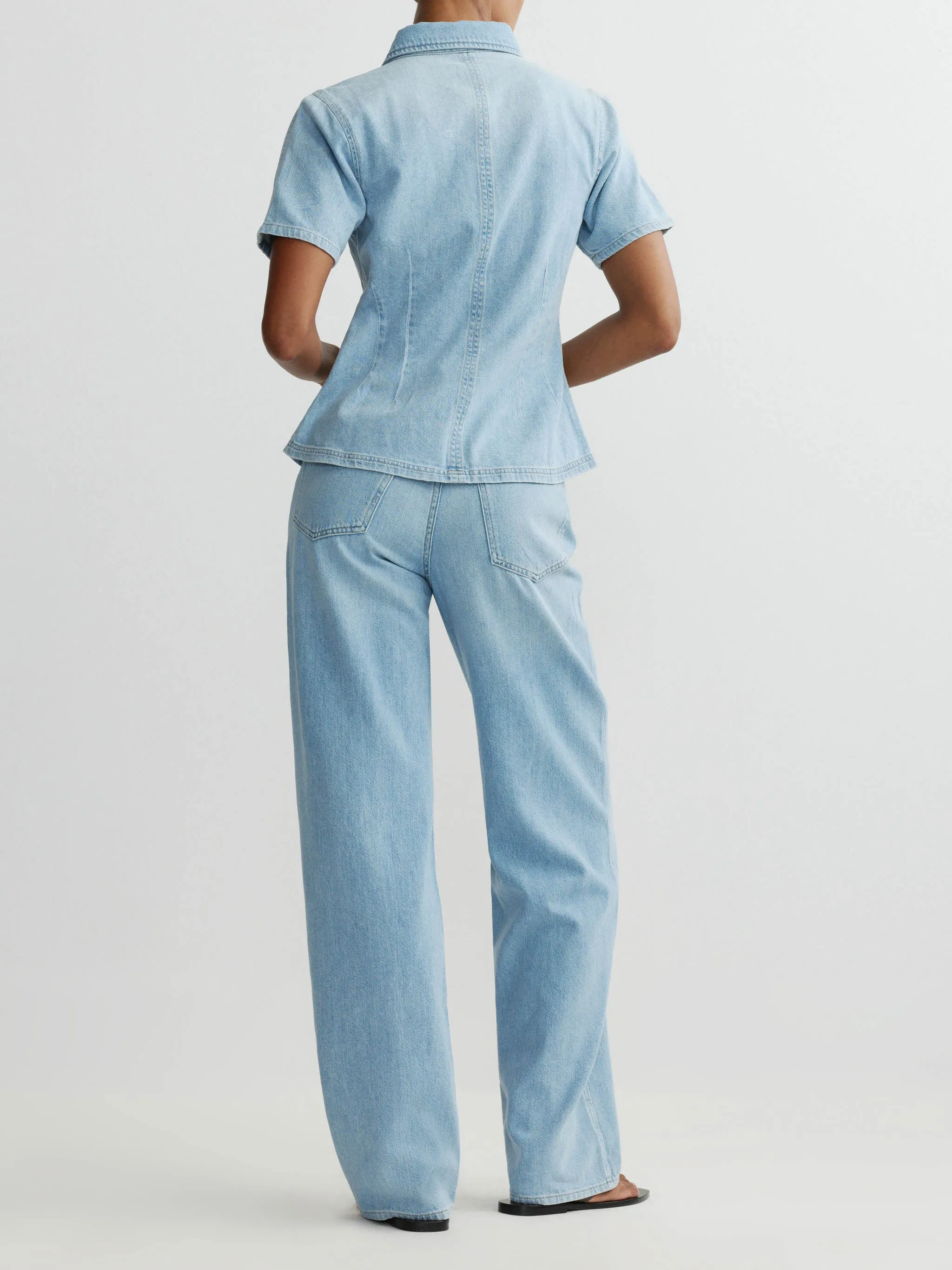 Kaylen Soft Barrel High Rise 32" Jeans | Beachfront Aura sold by DL1961 product image thumbnail 3