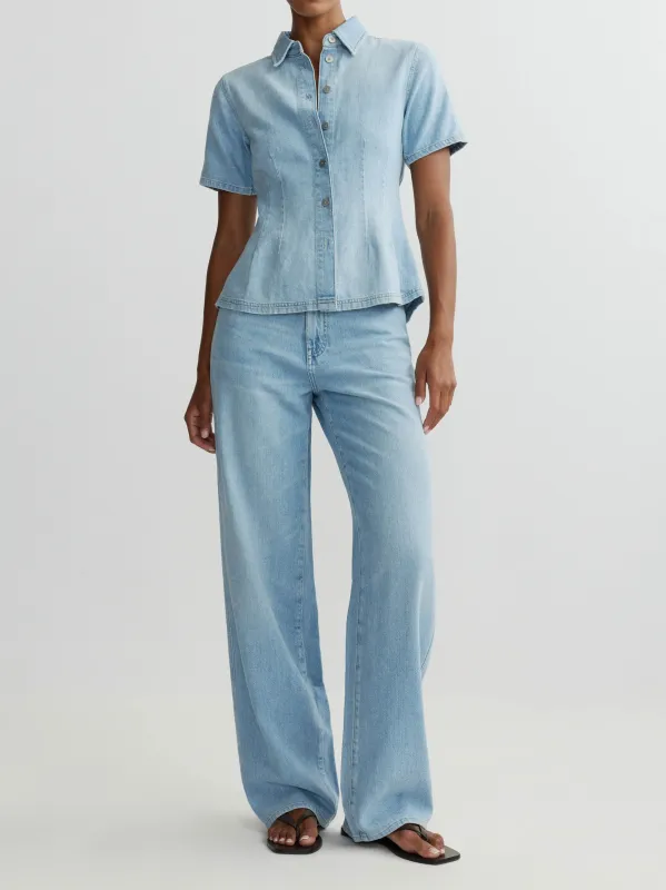 Kaylen Soft Curve High Rise 32" Jeans | Beachfront Aura sold by DL1961