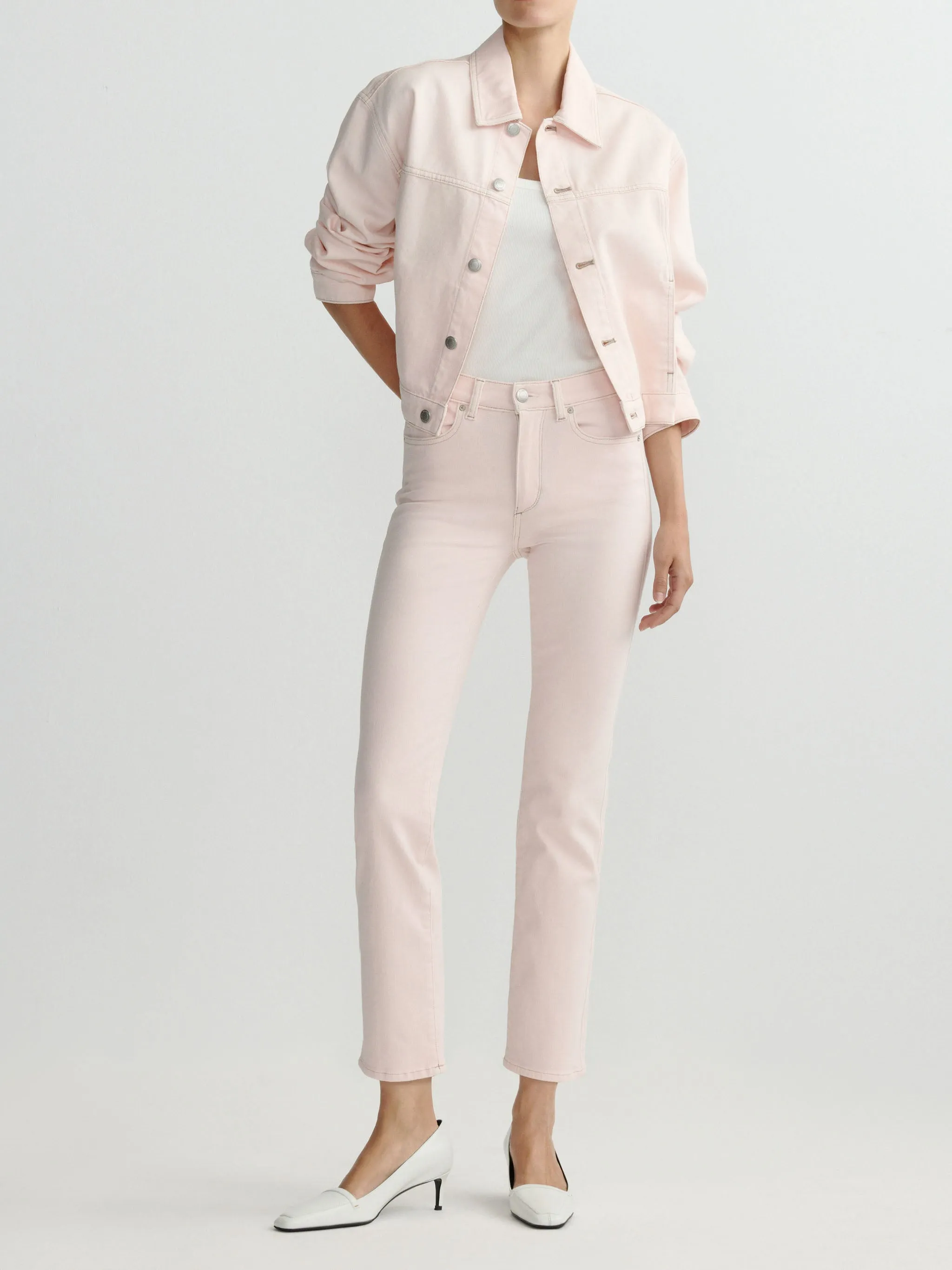 Mara Straight Mid Rise Instasculpt™ Ankle Jeans | Ballet sold by DL1961