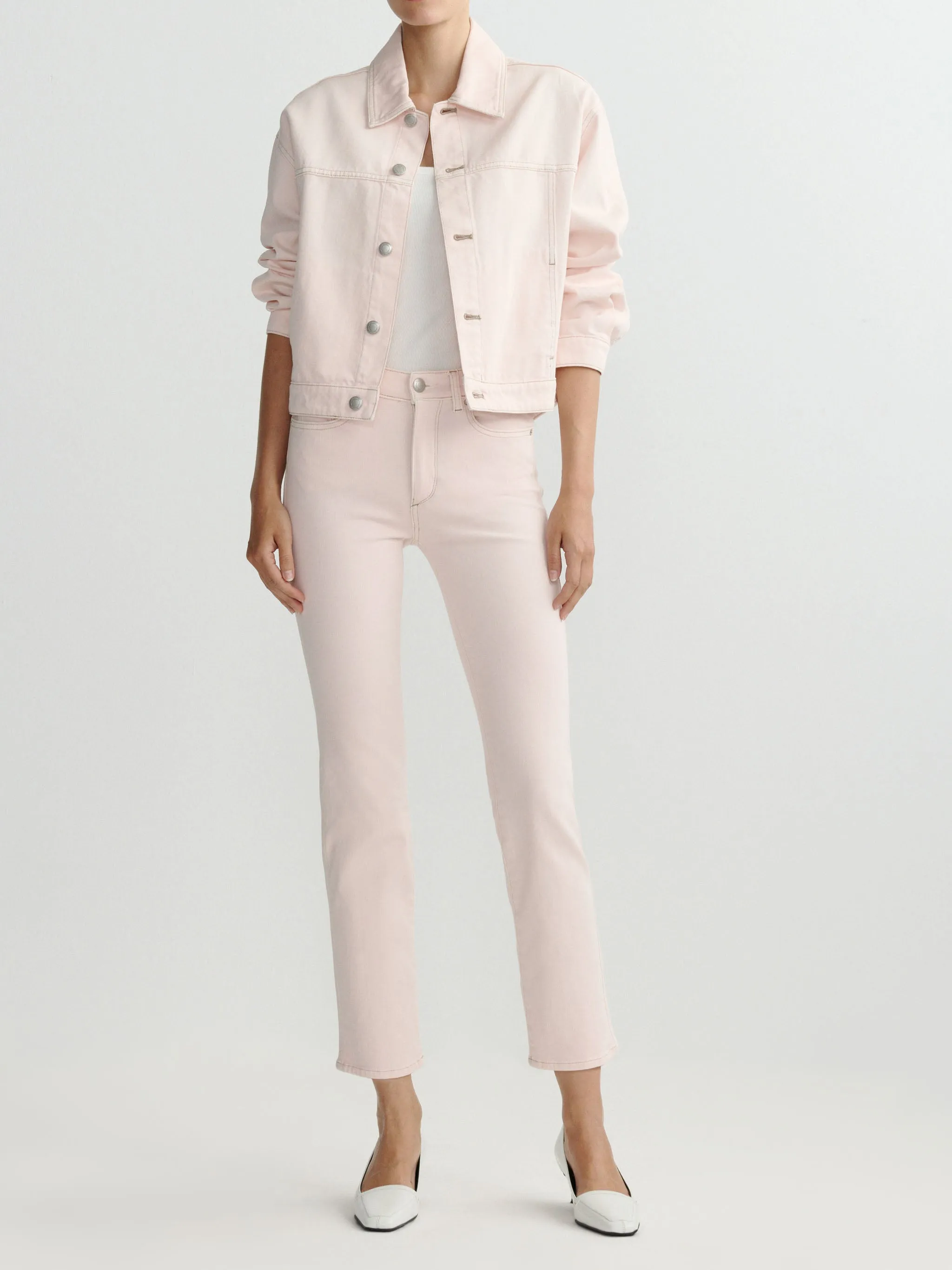 Mara Straight Mid Rise Instasculpt™ Ankle Jeans | Ballet sold by DL1961 product image thumbnail 4