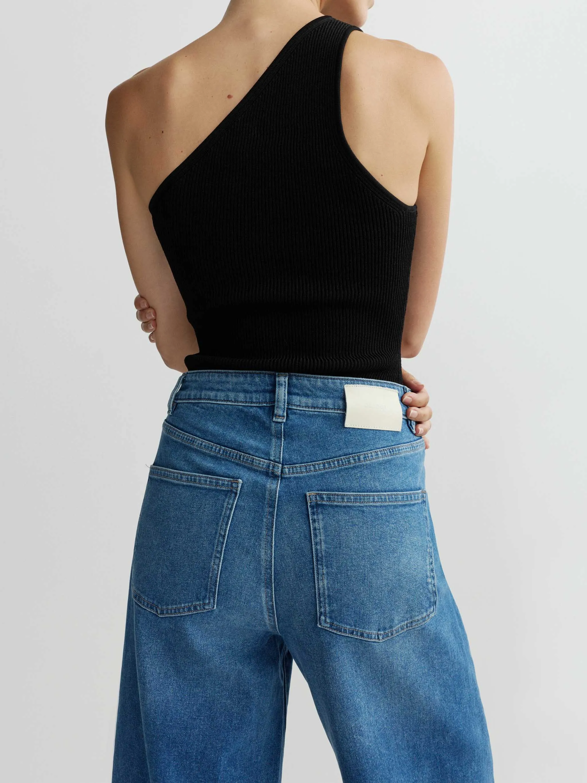 One Shoulder Top Instasculpt™ Rib | Black sold by DL1961 product image thumbnail 4