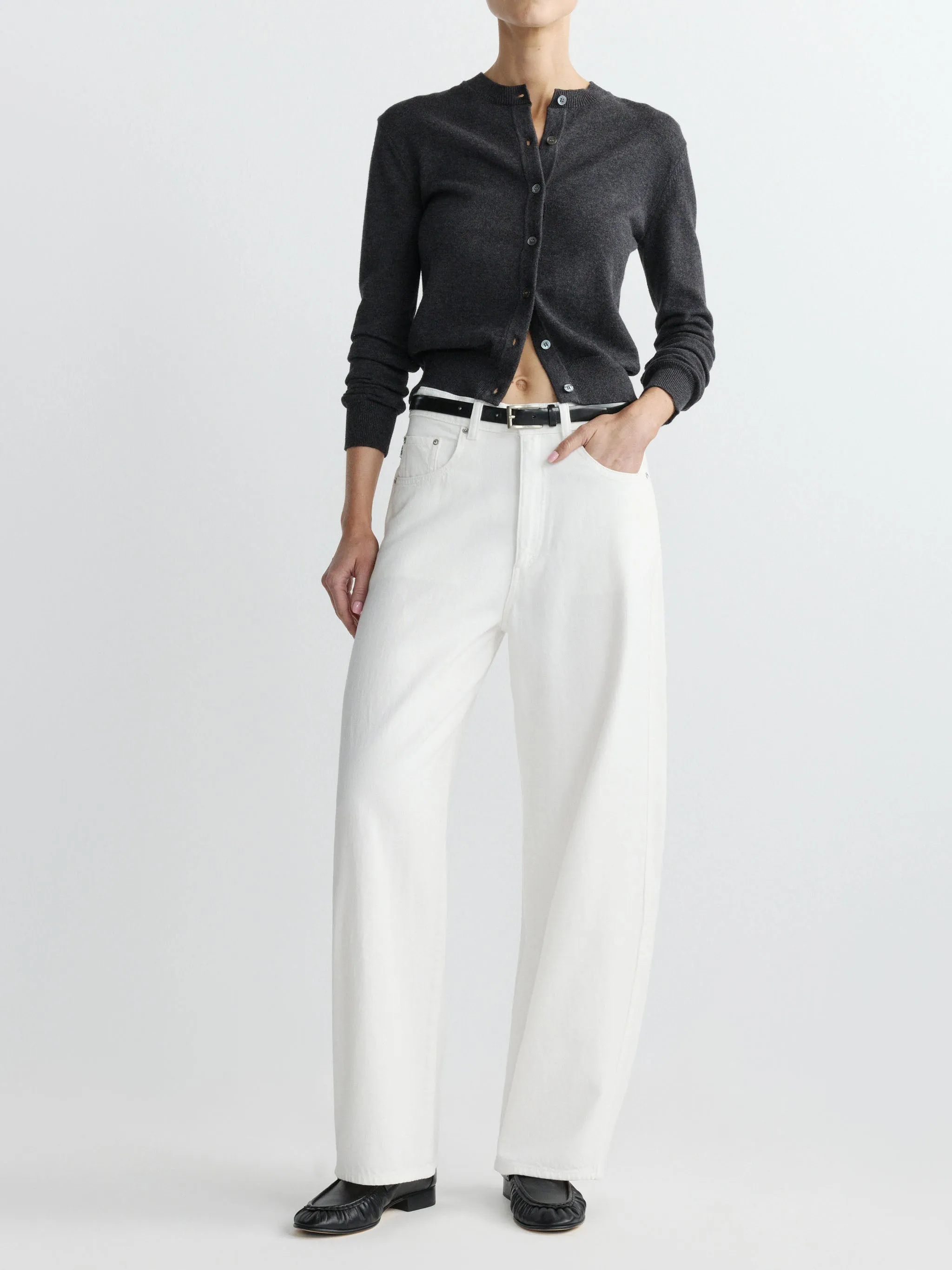 Taylor Relaxed Barrel High Rise 28" Jeans | White Aura sold by DL1961