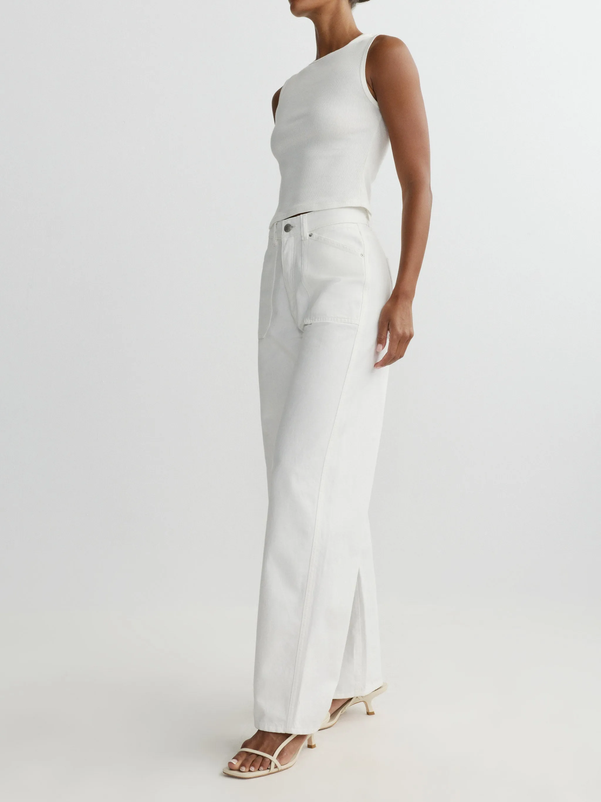Taylor Relaxed Barrel High Rise 31" Pants | White sold by DL1961 product image thumbnail 3