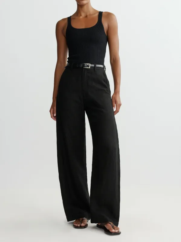 Taylor Relaxed Barrel High Rise 31" Pants | Black Linen sold by DL1961