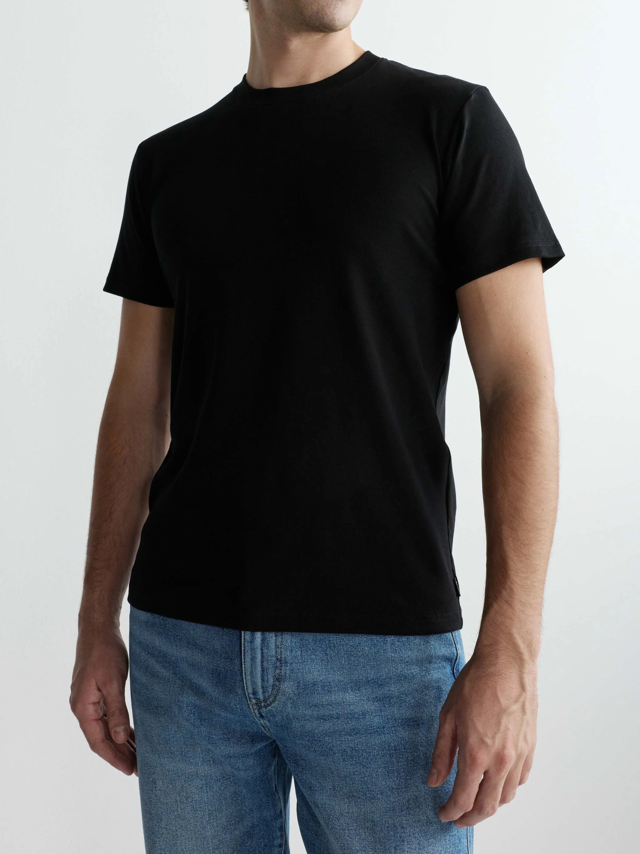 Ribbed Crewneck Tee | Black sold by DL1961