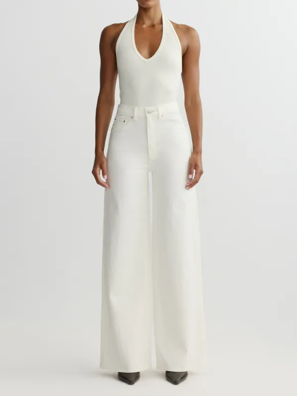 Hepburn Wide Leg High Rise 32" Jeans | Eggshell sold by DL1961