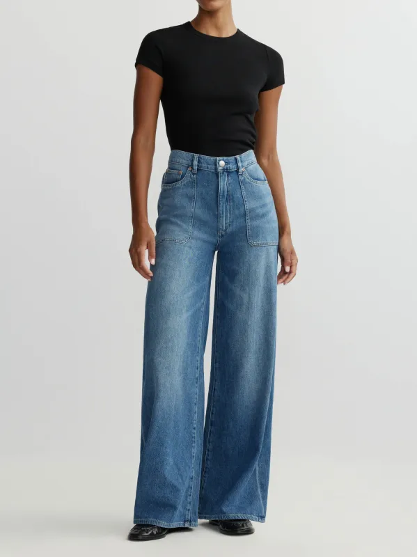 Hepburn Wide Leg High Rise 32" Jeans | Meadow Lake sold by DL1961