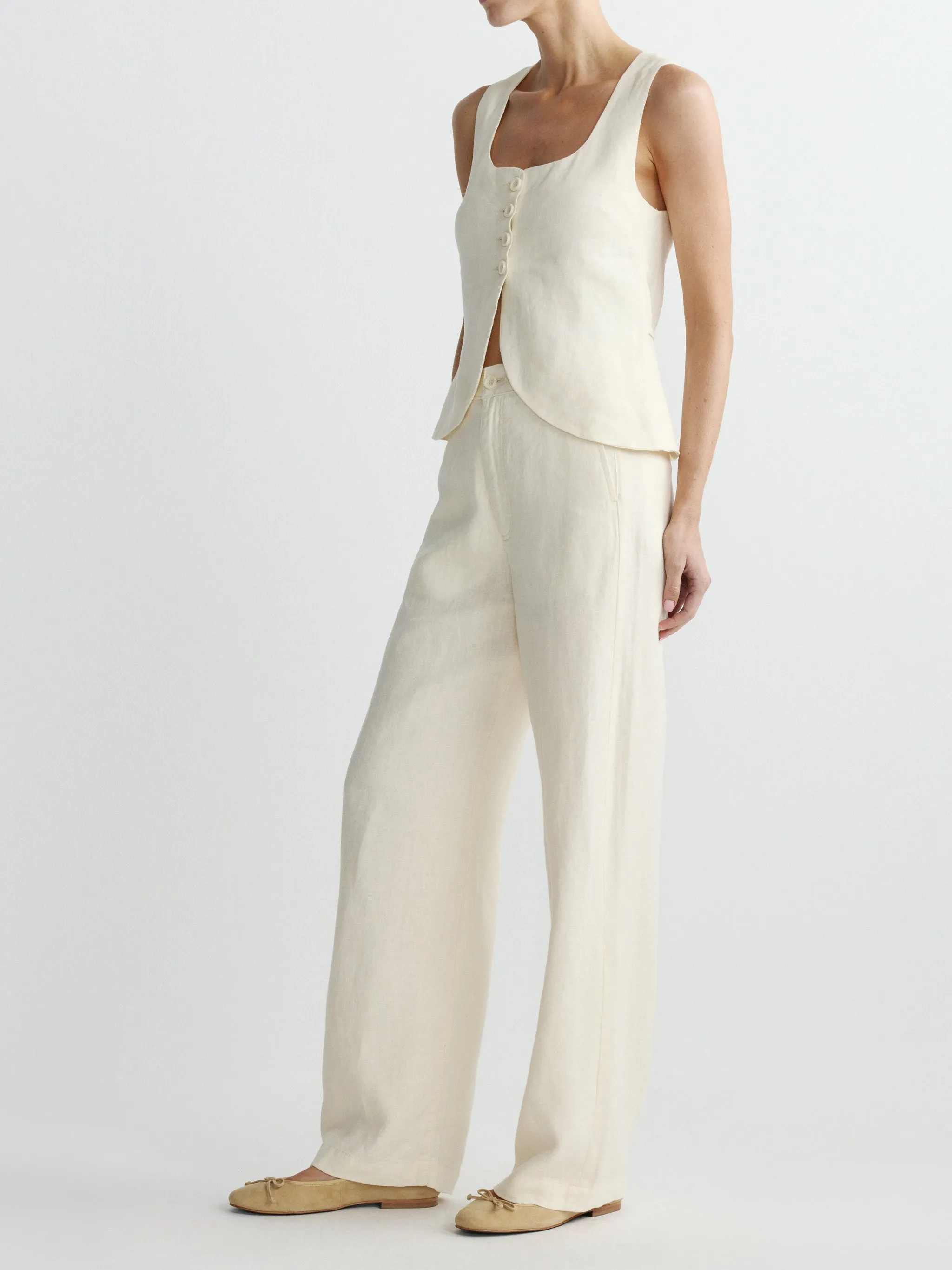 Mona Vest | Crema Linen sold by DL1961 product image thumbnail 5