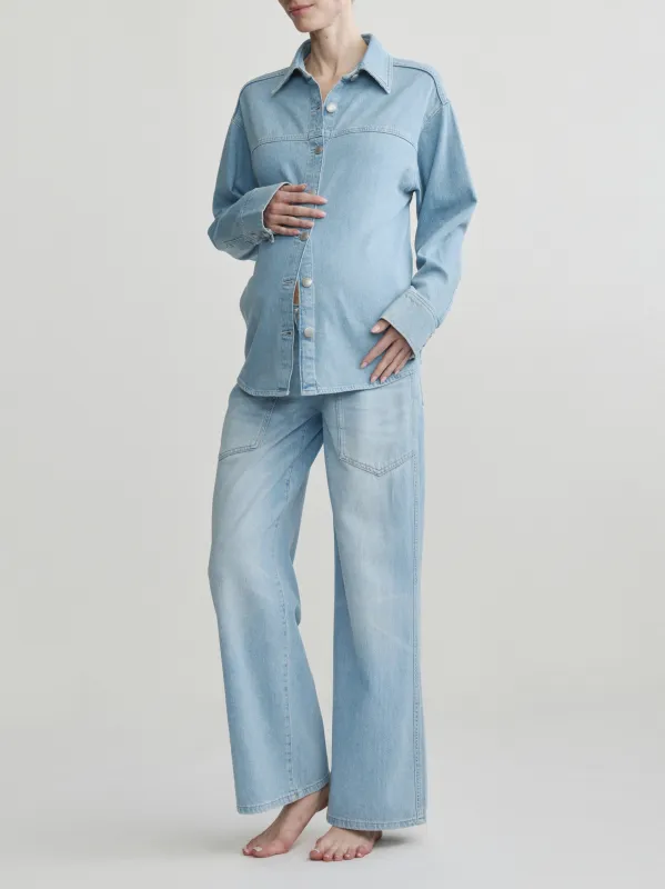 DL1961 x Bumpsuit Hepburn Wide Leg Maternity 30" | Beachfront Aura made by DL1961