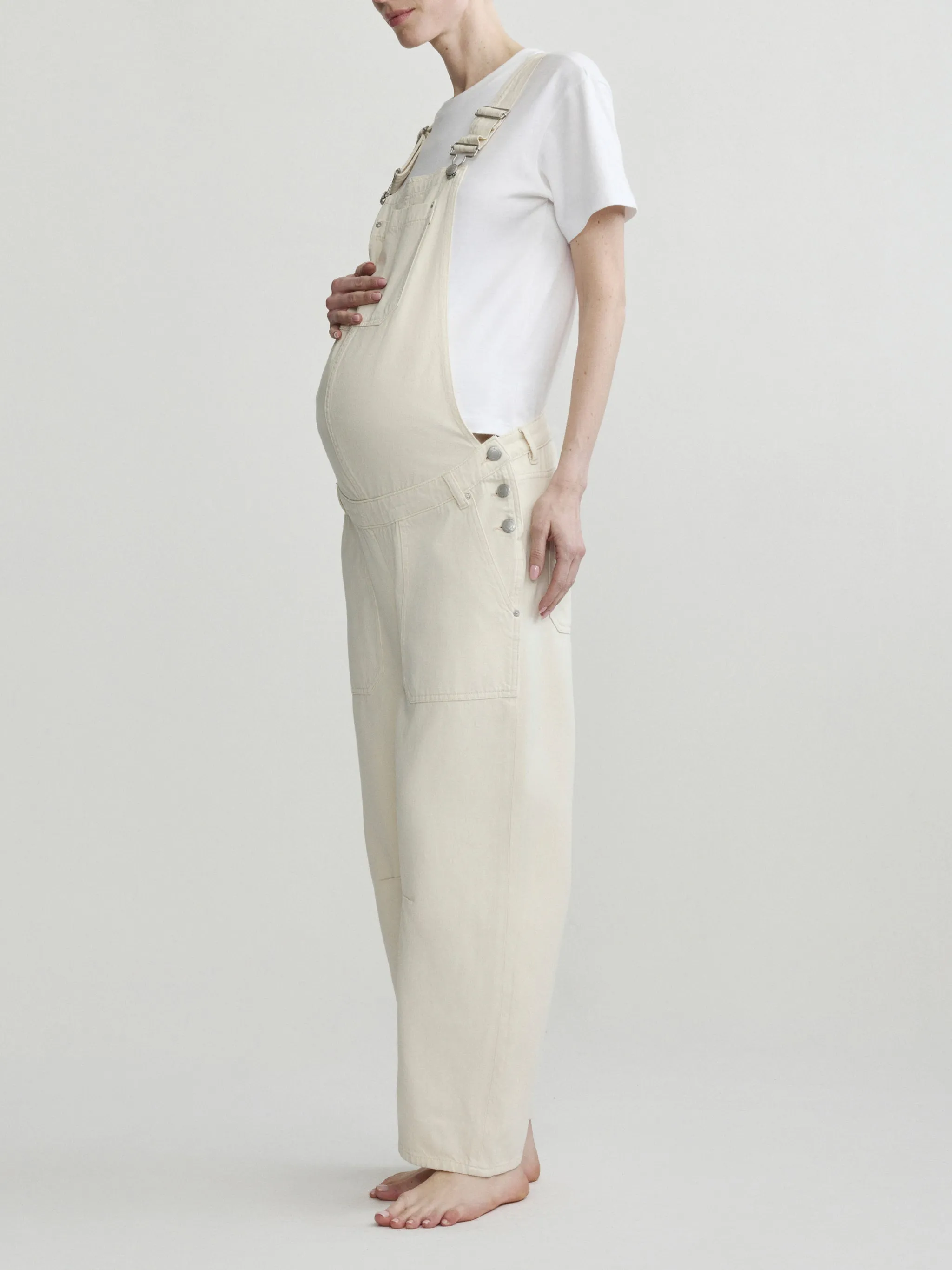 DL1961 x Bumpsuit Bilie Overall Maternity 26" | Flax Aura sold by DL1961 product image thumbnail 3