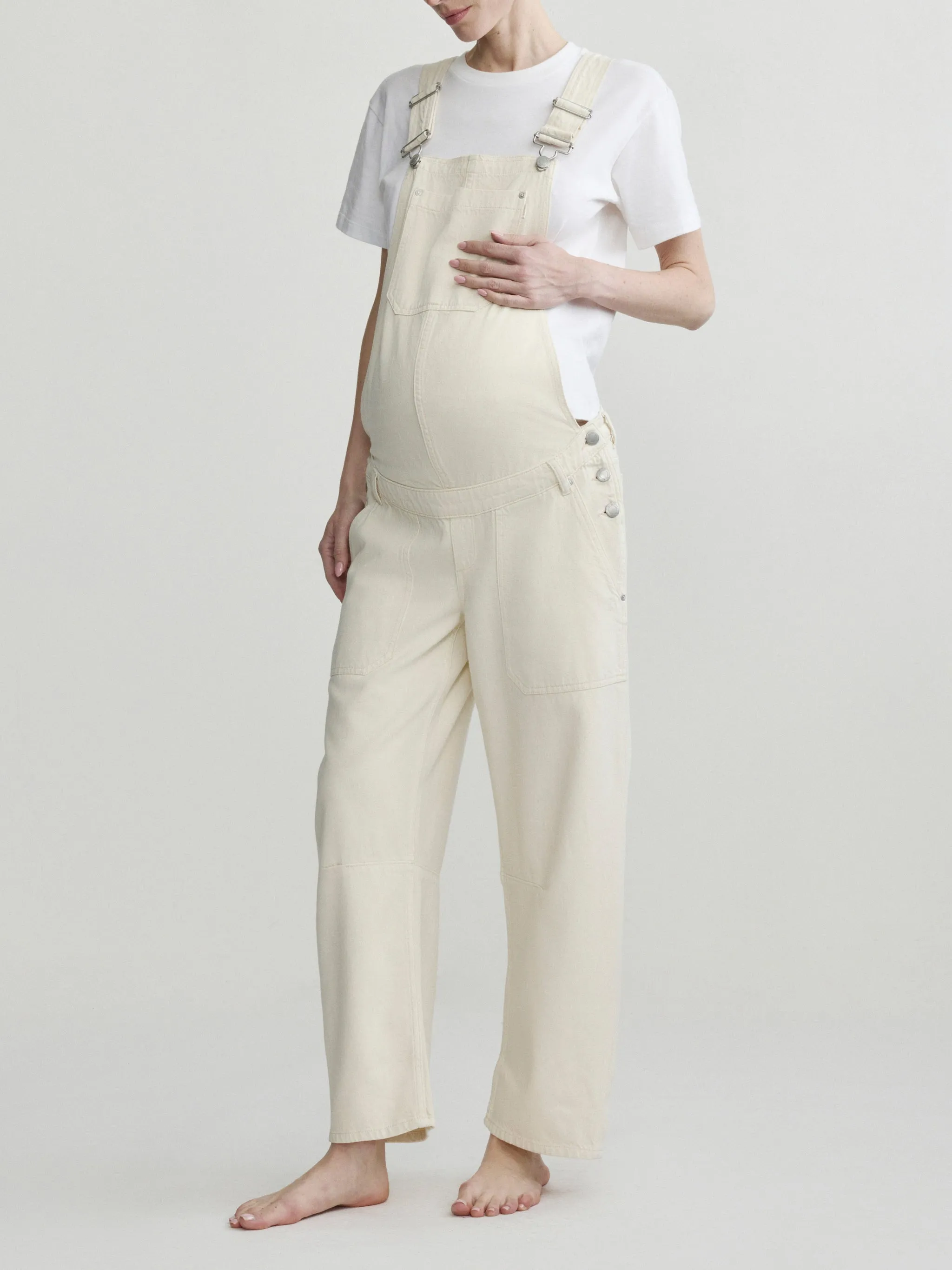 DL1961 x Bumpsuit Bilie Overall Maternity 26" | Flax Aura sold by DL1961
