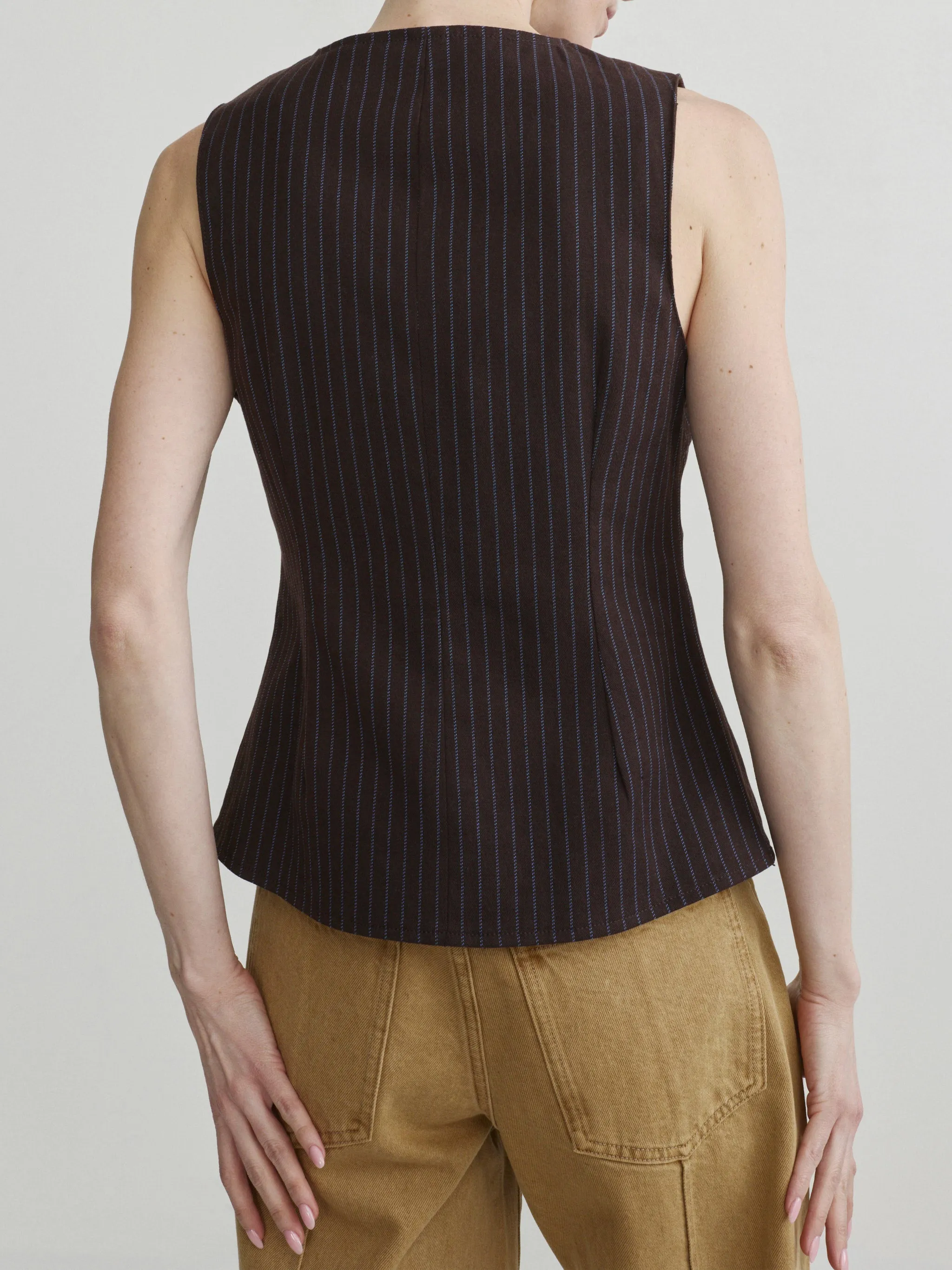 Amalie Top | Brown/Blue Stripe sold by DL1961 product image thumbnail 3
