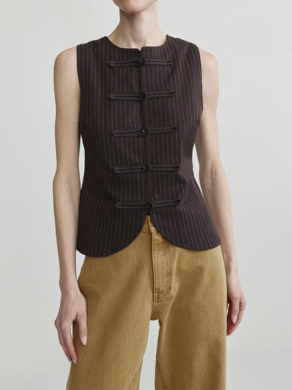 Amalie Top | Brown/Blue Stripe made by DL1961