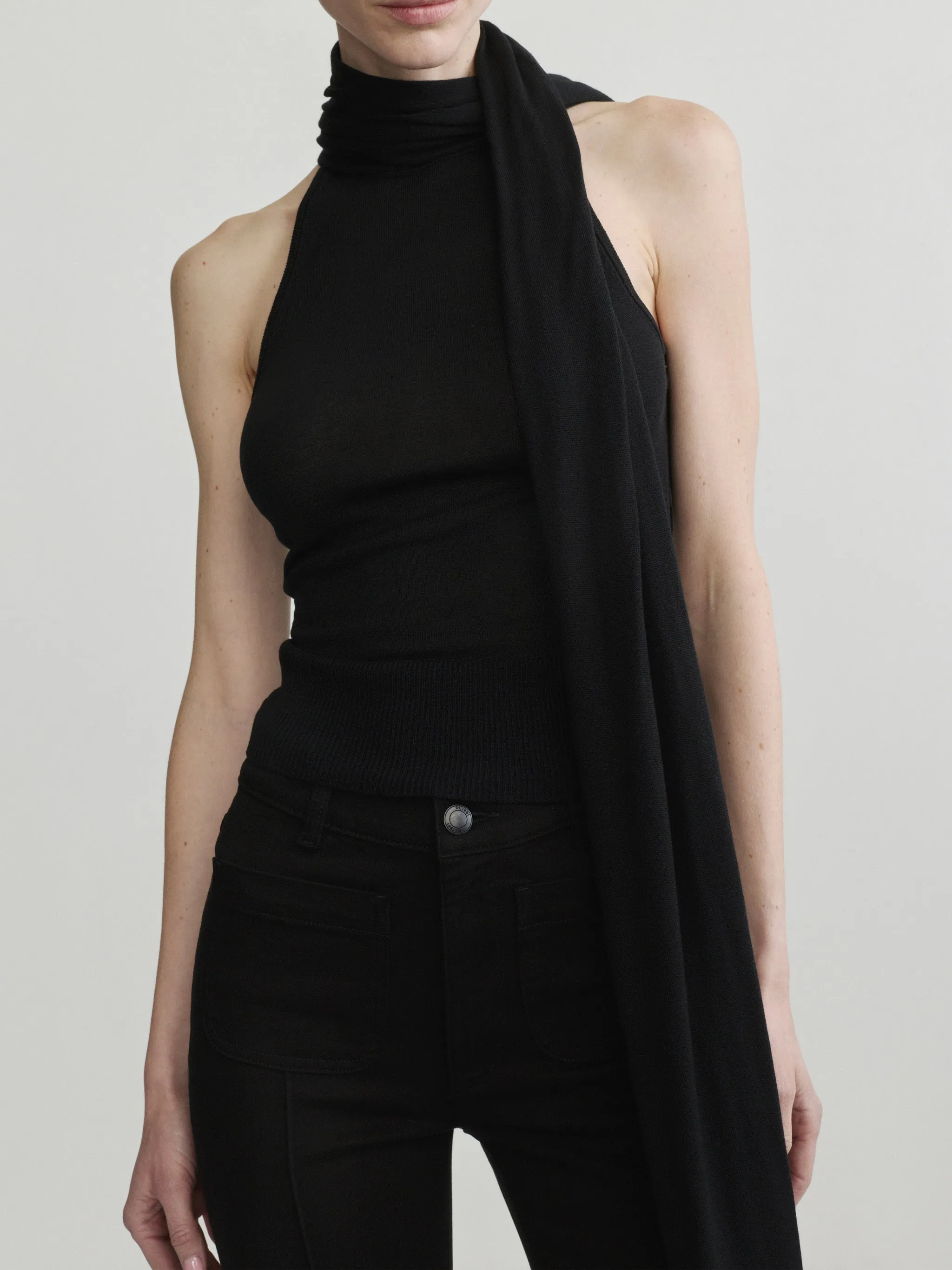Scarf Tie Top | Black sold by DL1961 product image thumbnail 2
