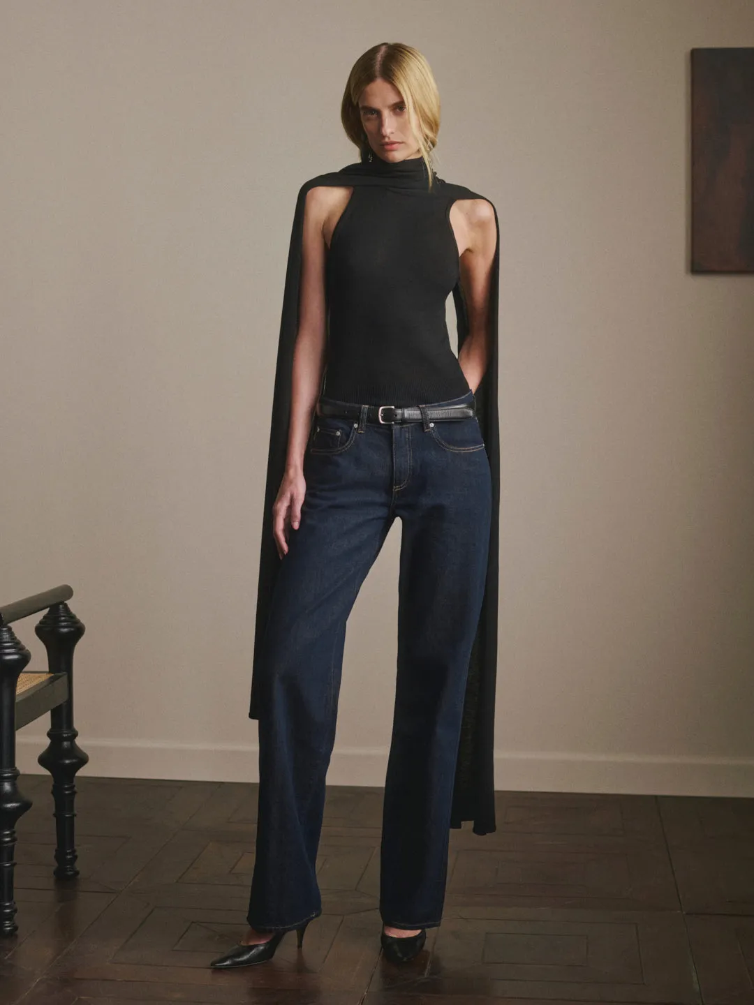 Scarf Tie Top | Black sold by DL1961 product image thumbnail 4