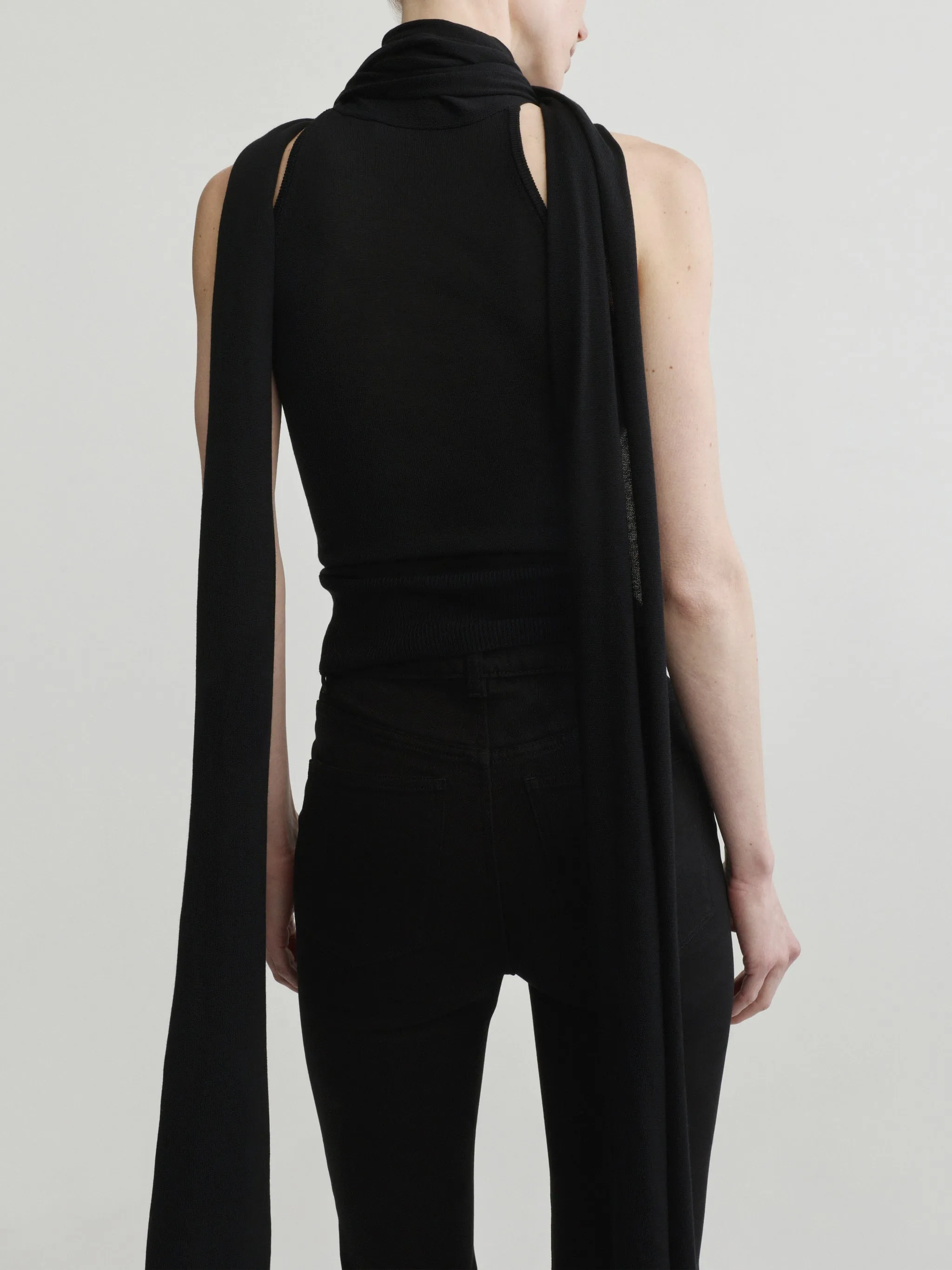 Scarf Tie Top | Black sold by DL1961 product image thumbnail 3