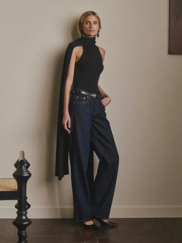 Scarf Tie Top | Black made by DL1961
