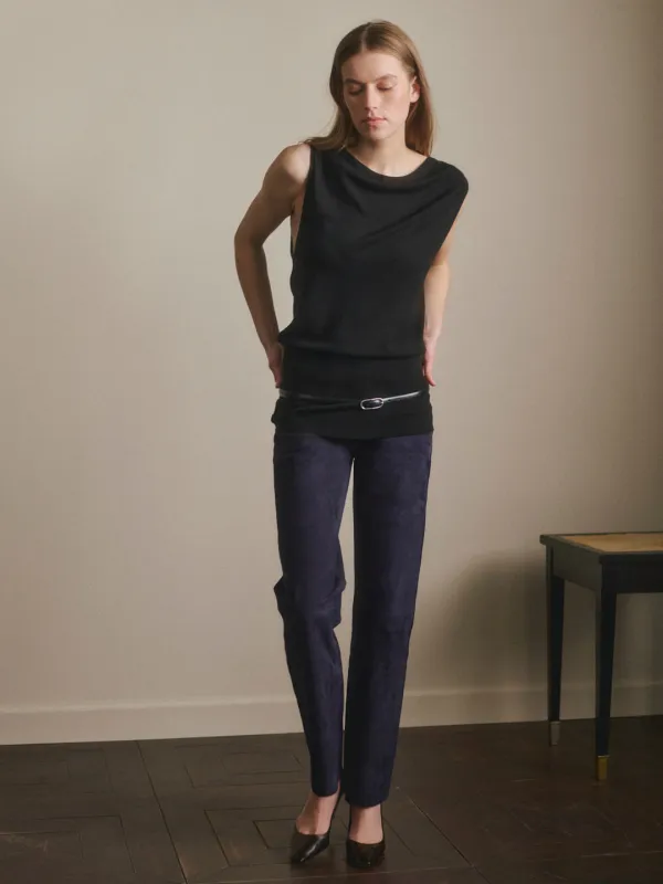 Cowl Neck Knit Top | Black made by DL1961