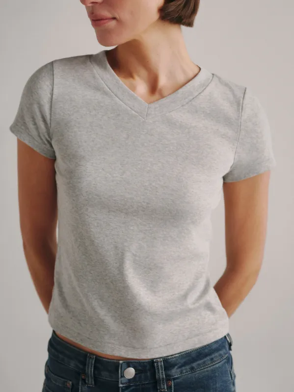 Shrunken Tee: V-Neck | Heather Grey made by DL1961