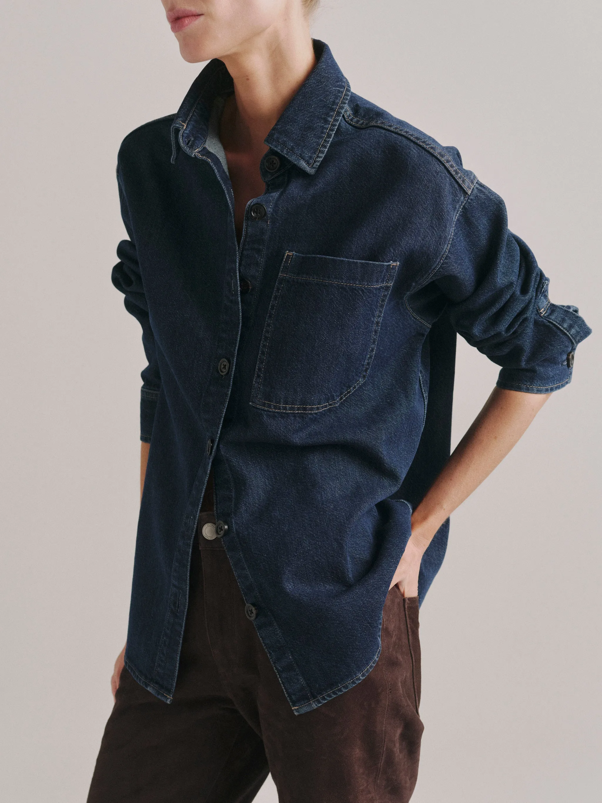 Addison Denim Overshirt | Inkwell Aura sold by DL1961 product image thumbnail 5