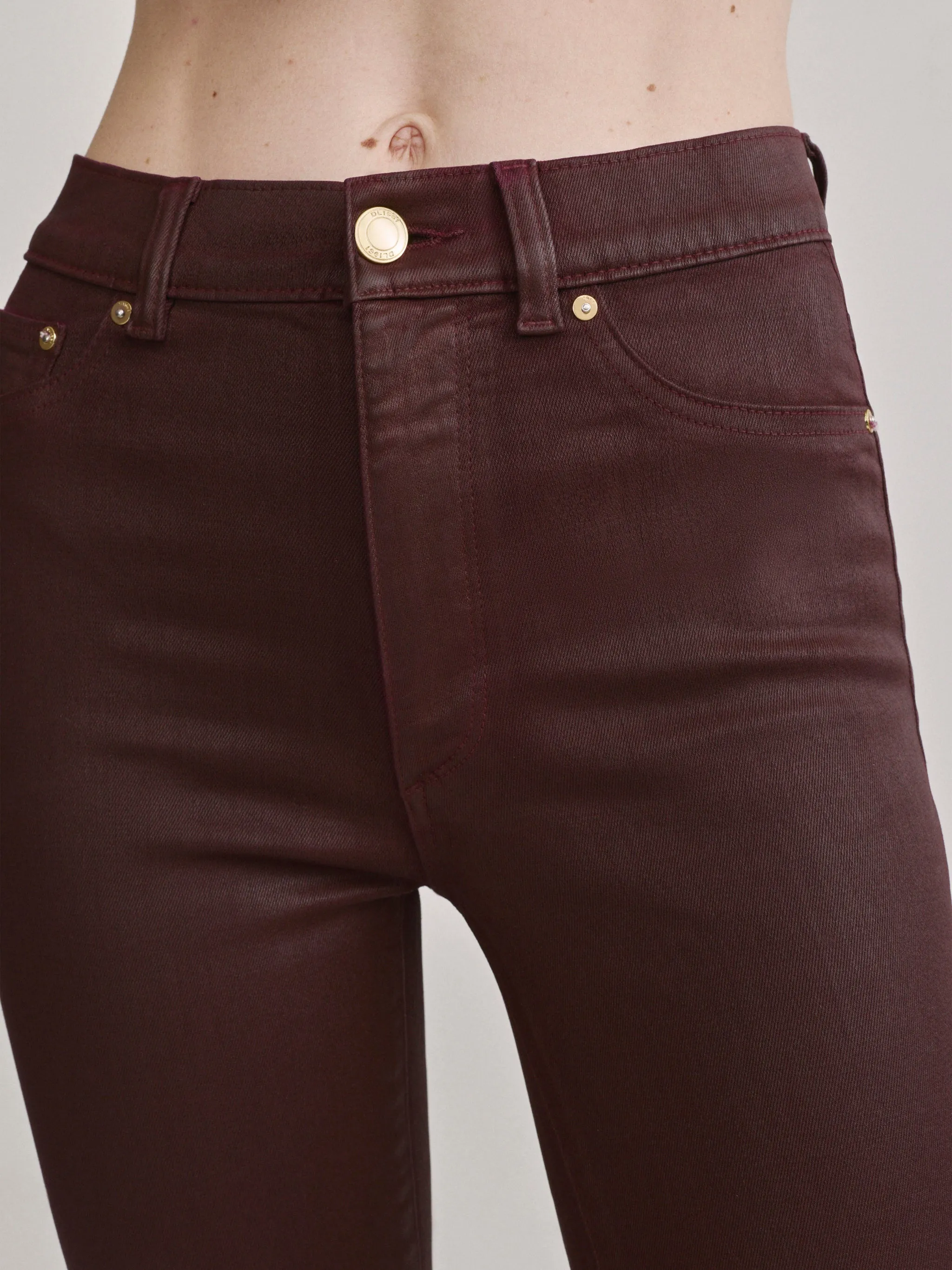 Bridget Bootcut High Rise Instasculpt™ 33" Jeans | Vin Rouge Coated sold by DL1961 product image thumbnail 4