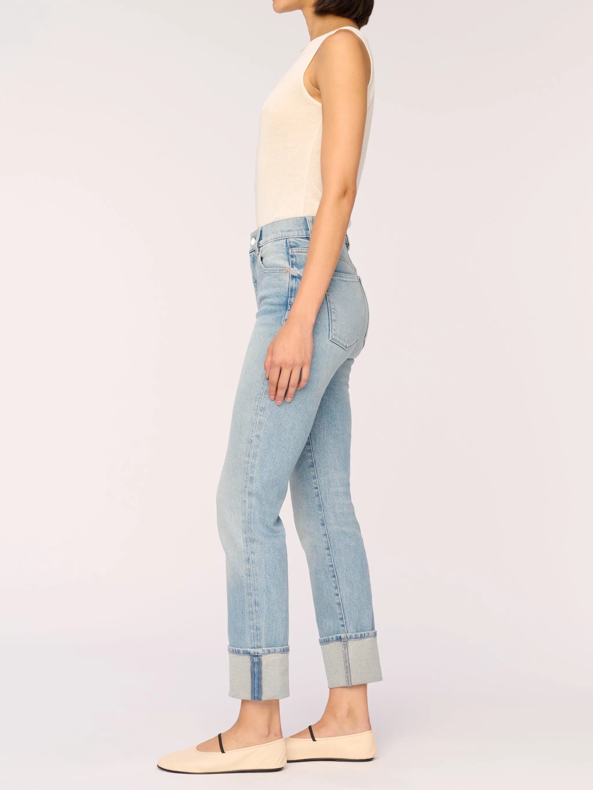 Patti Straight High Rise Vintage Ankle Jeans | Fiji Cuffed sold by DL1961 product image thumbnail 3