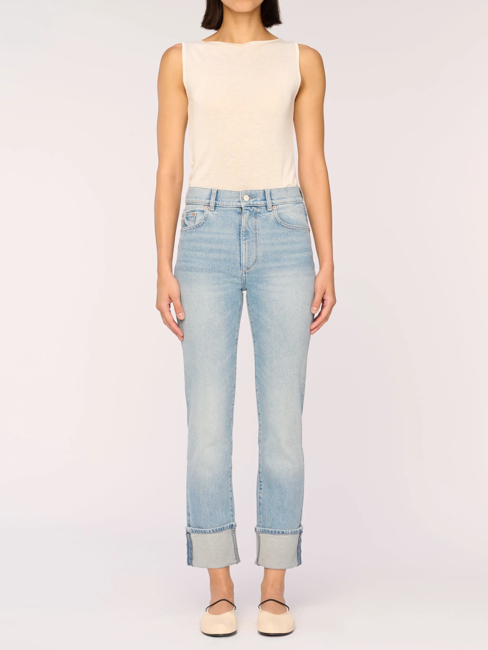Patti Straight High Rise Vintage Ankle Jeans | Fiji Cuffed sold by DL1961