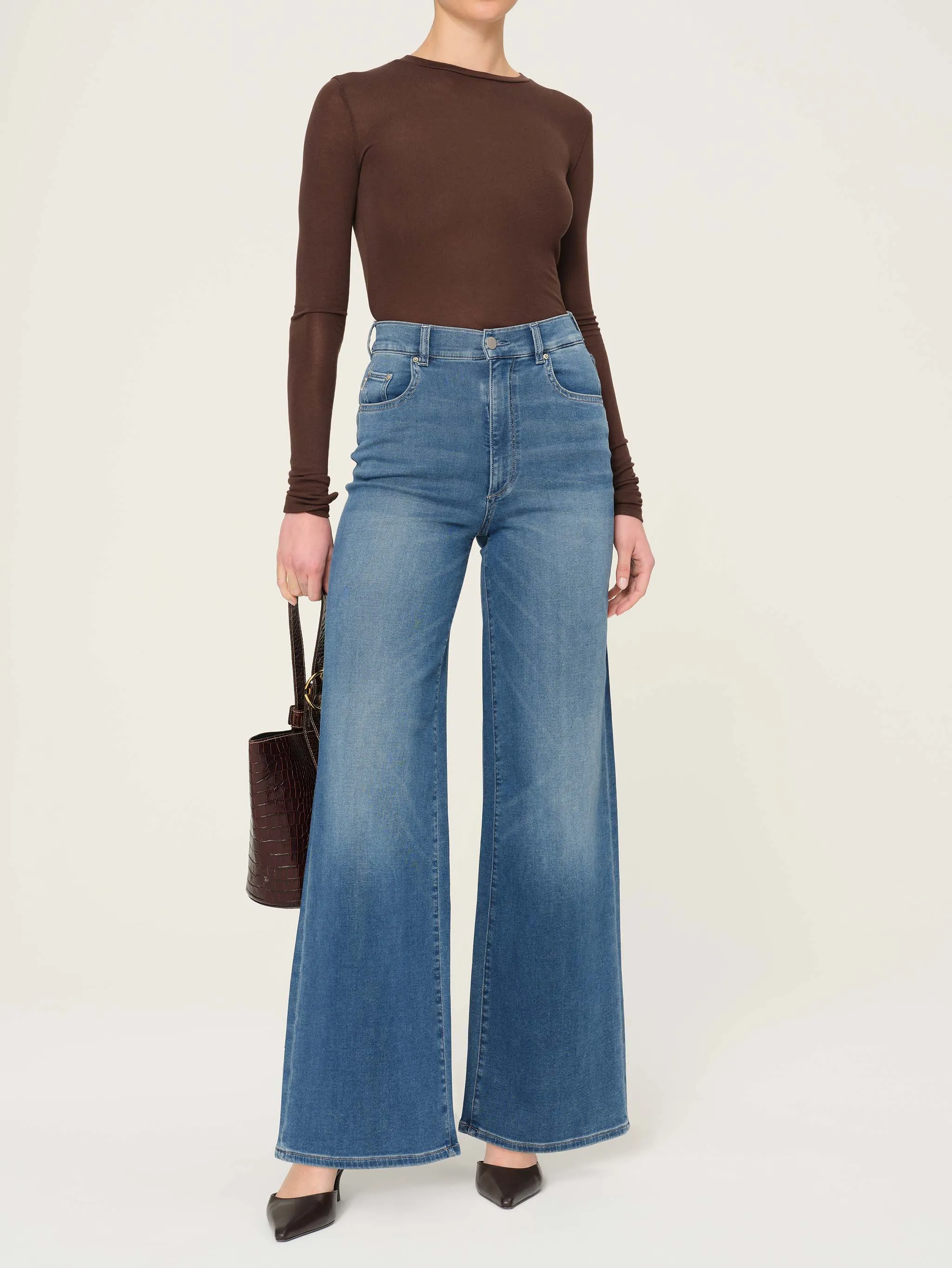 Hepburn Wide Leg High Rise 32" Jeans | Mohonk sold by DL1961