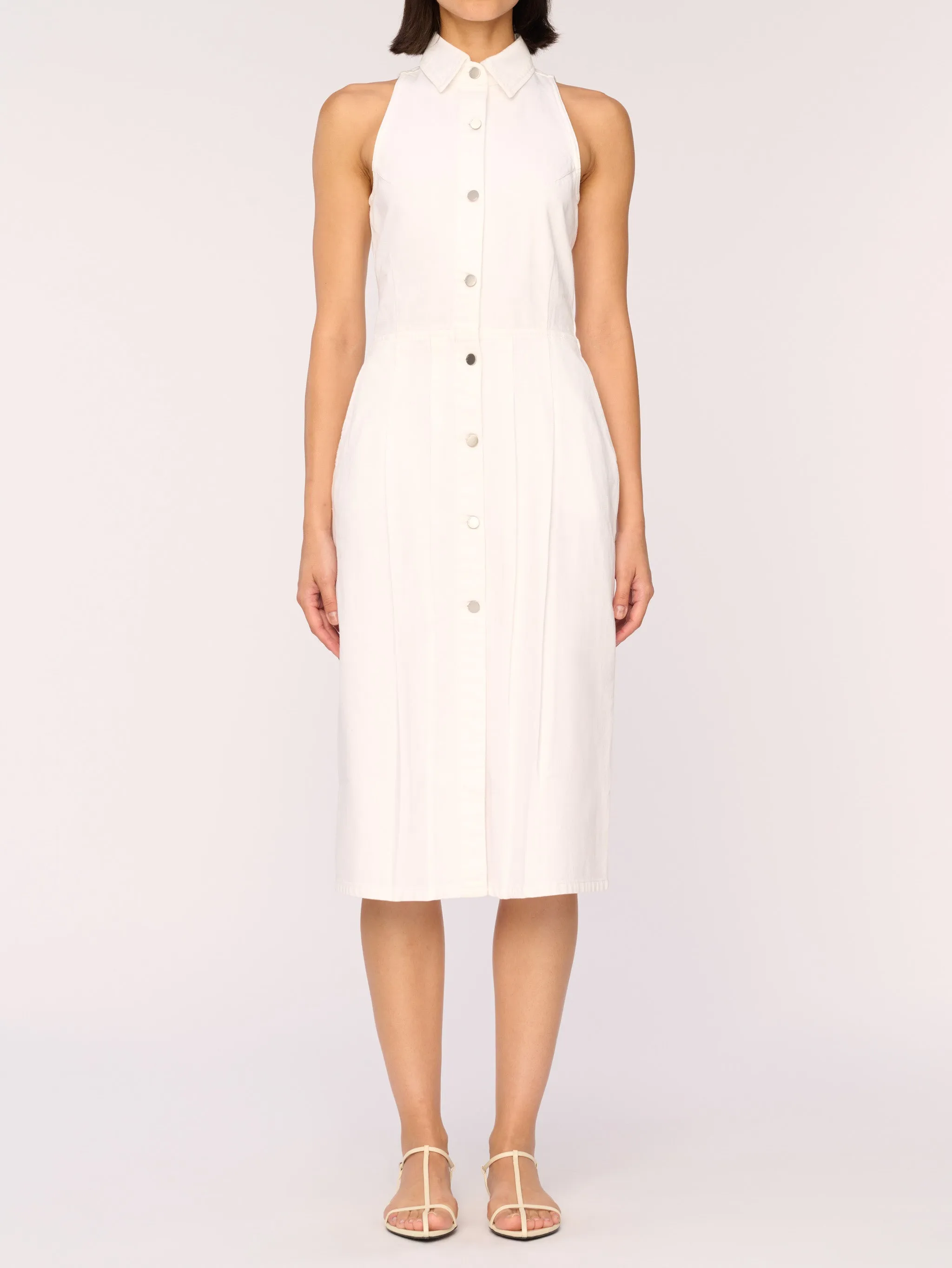 Daphne Denim Dress Midi | White sold by DL1961