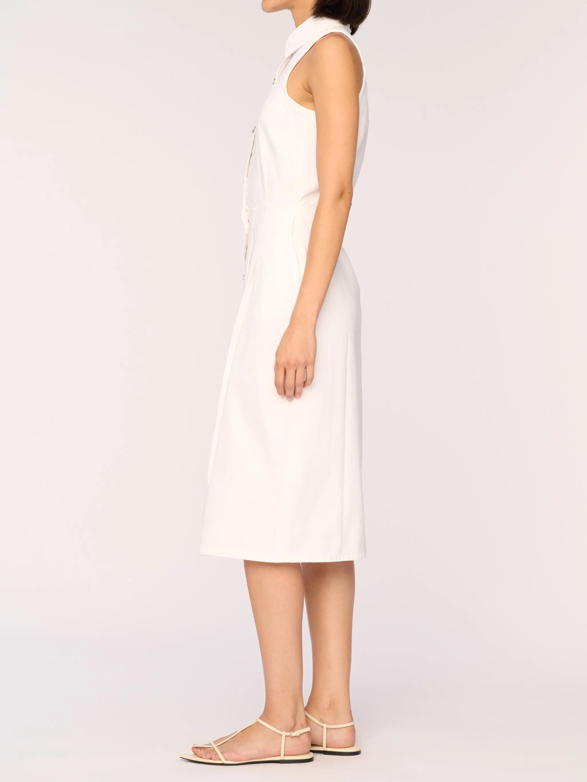 Daphne Denim Dress Midi | White sold by DL1961 product image thumbnail 3