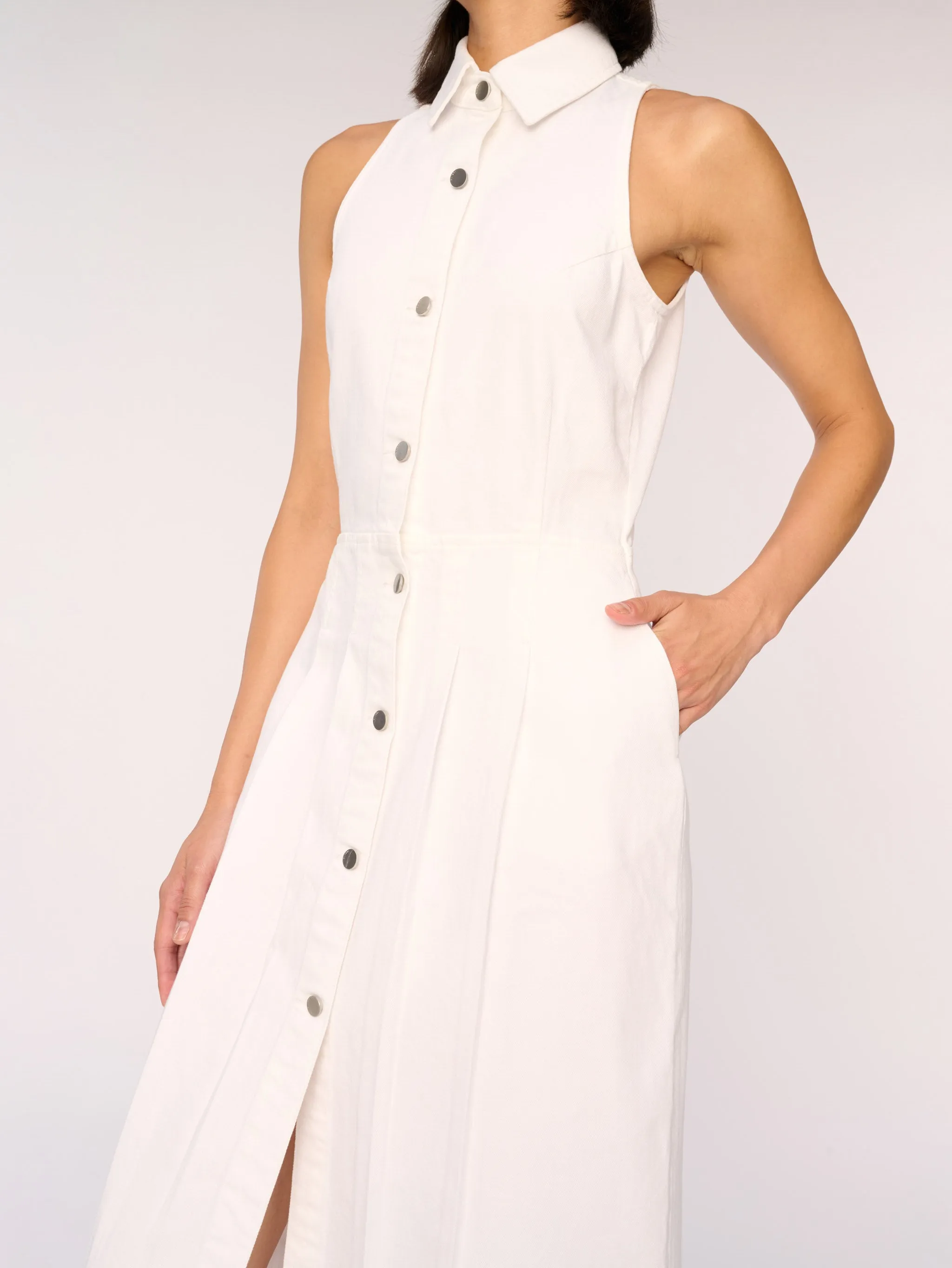 Daphne Denim Dress Midi | White sold by DL1961 product image thumbnail 2