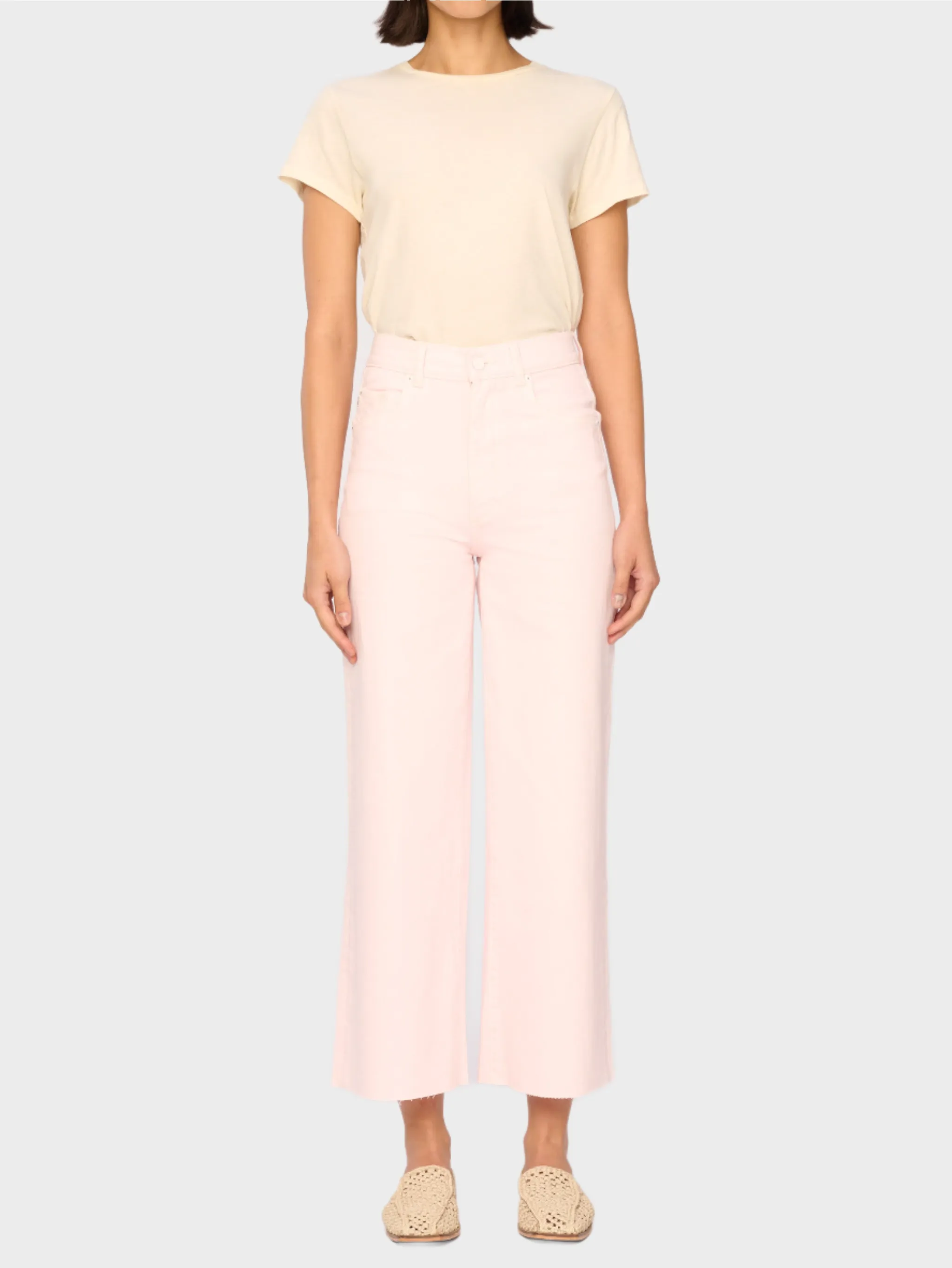 Hepburn Wide Leg High Rise Ankle Jeans | Rosewater sold by DL1961