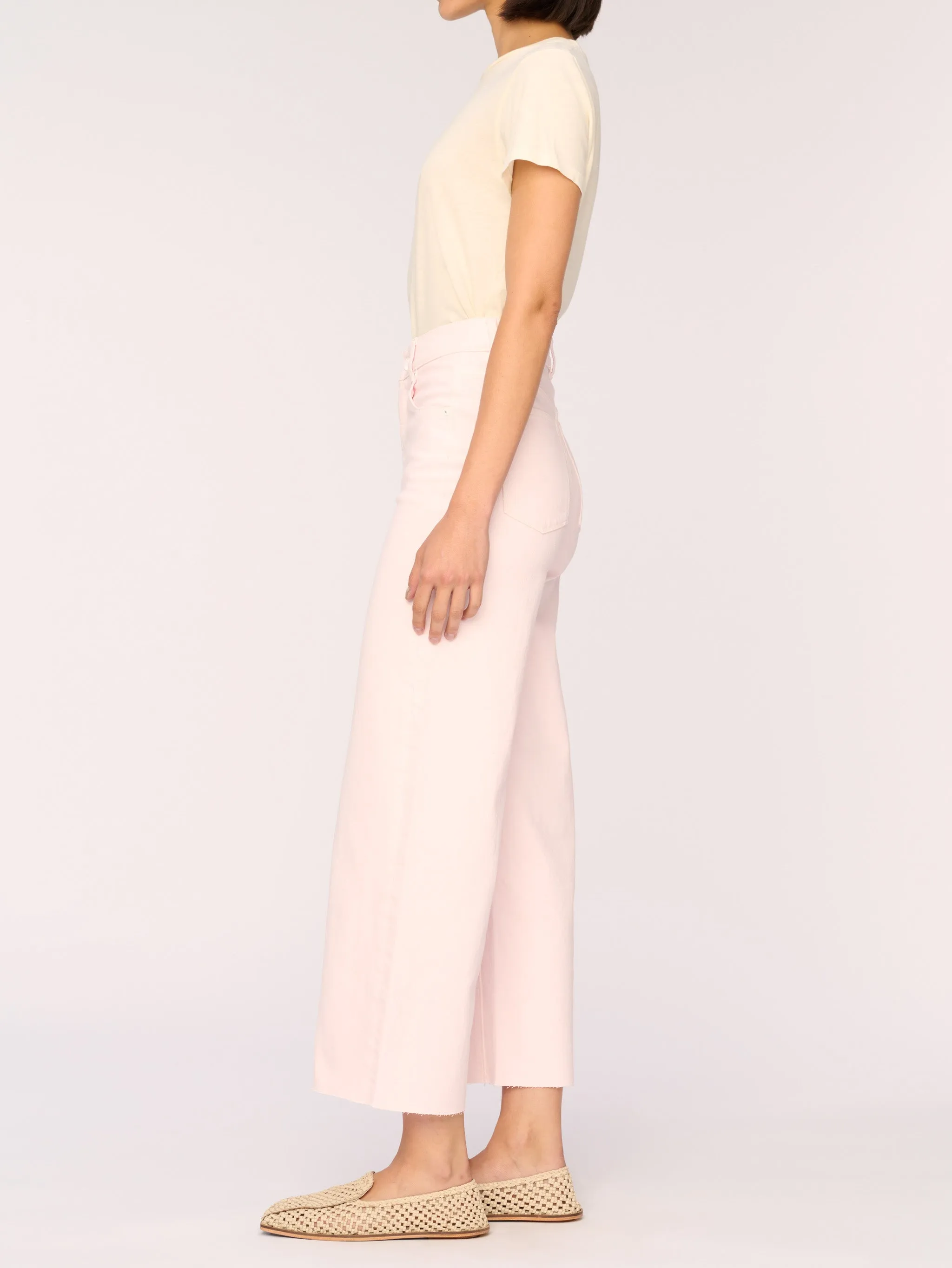 Hepburn Wide Leg High Rise Ankle Jeans | Rosewater sold by DL1961 product image thumbnail 3