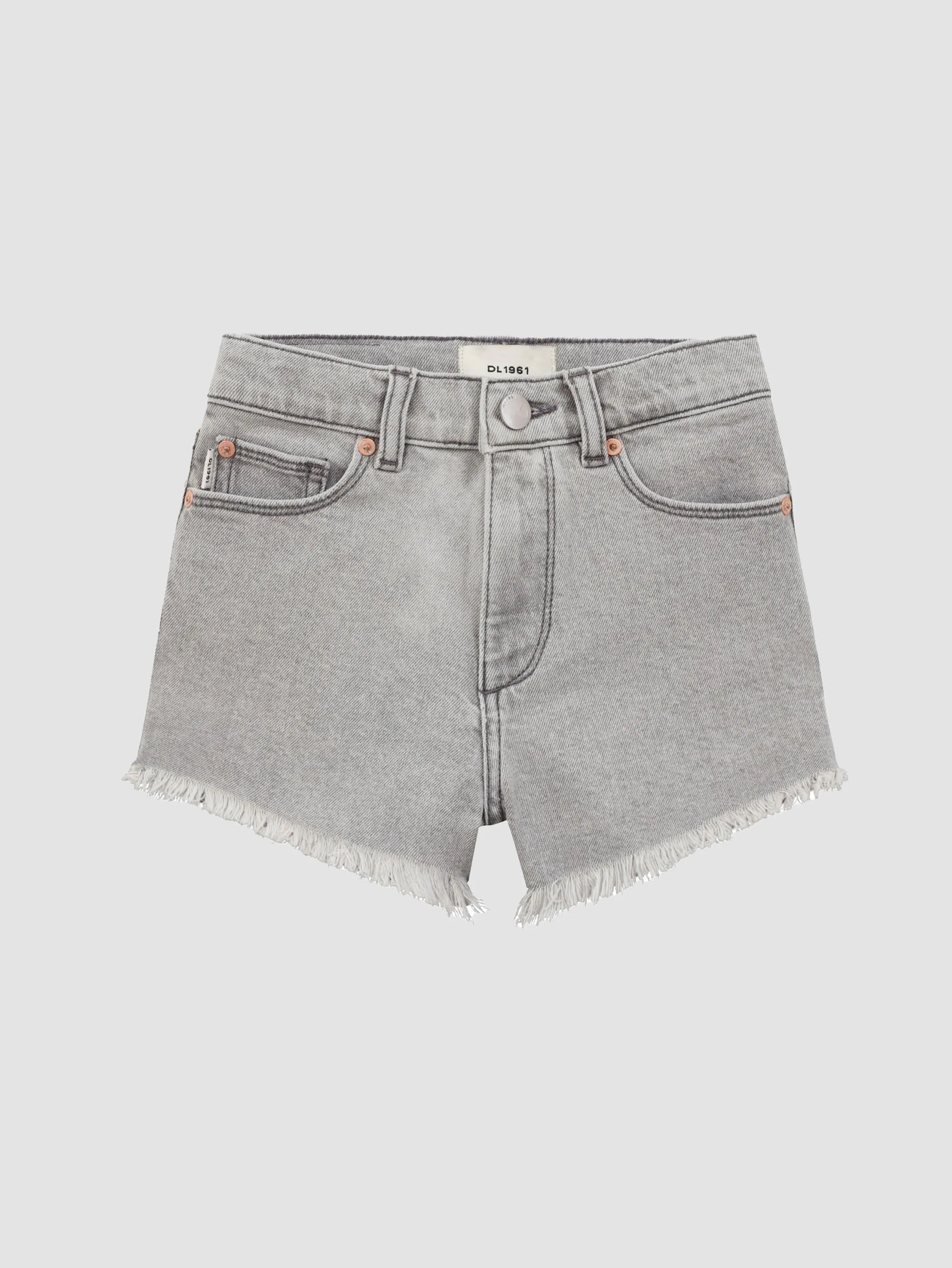 Lucy Jean Shorts High Rise Cut Off | Lt Smoke Frayed sold by DL1961