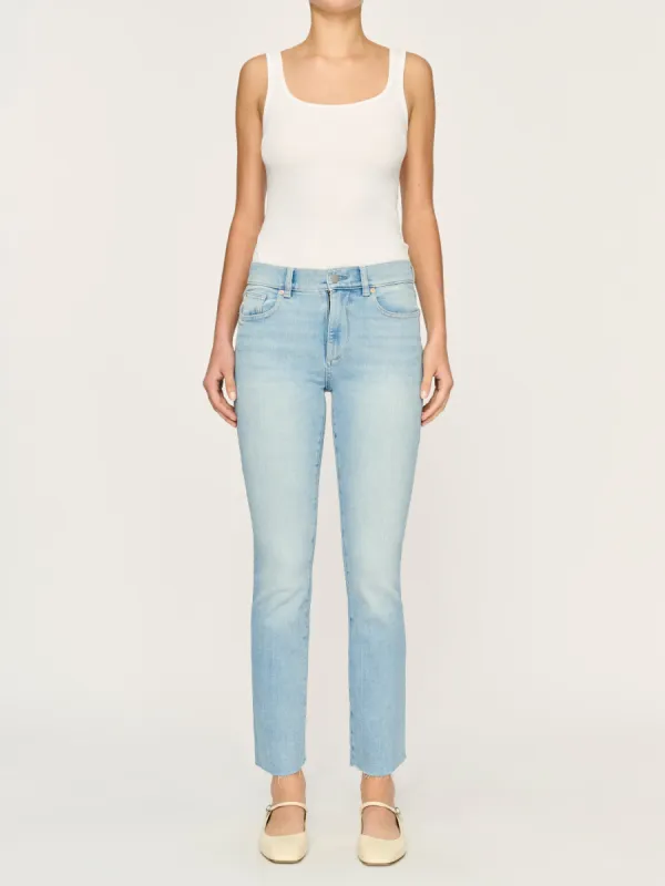 Mara Straight Mid Rise Instasculpt 27" Jeans | Fountain sold by DL1961