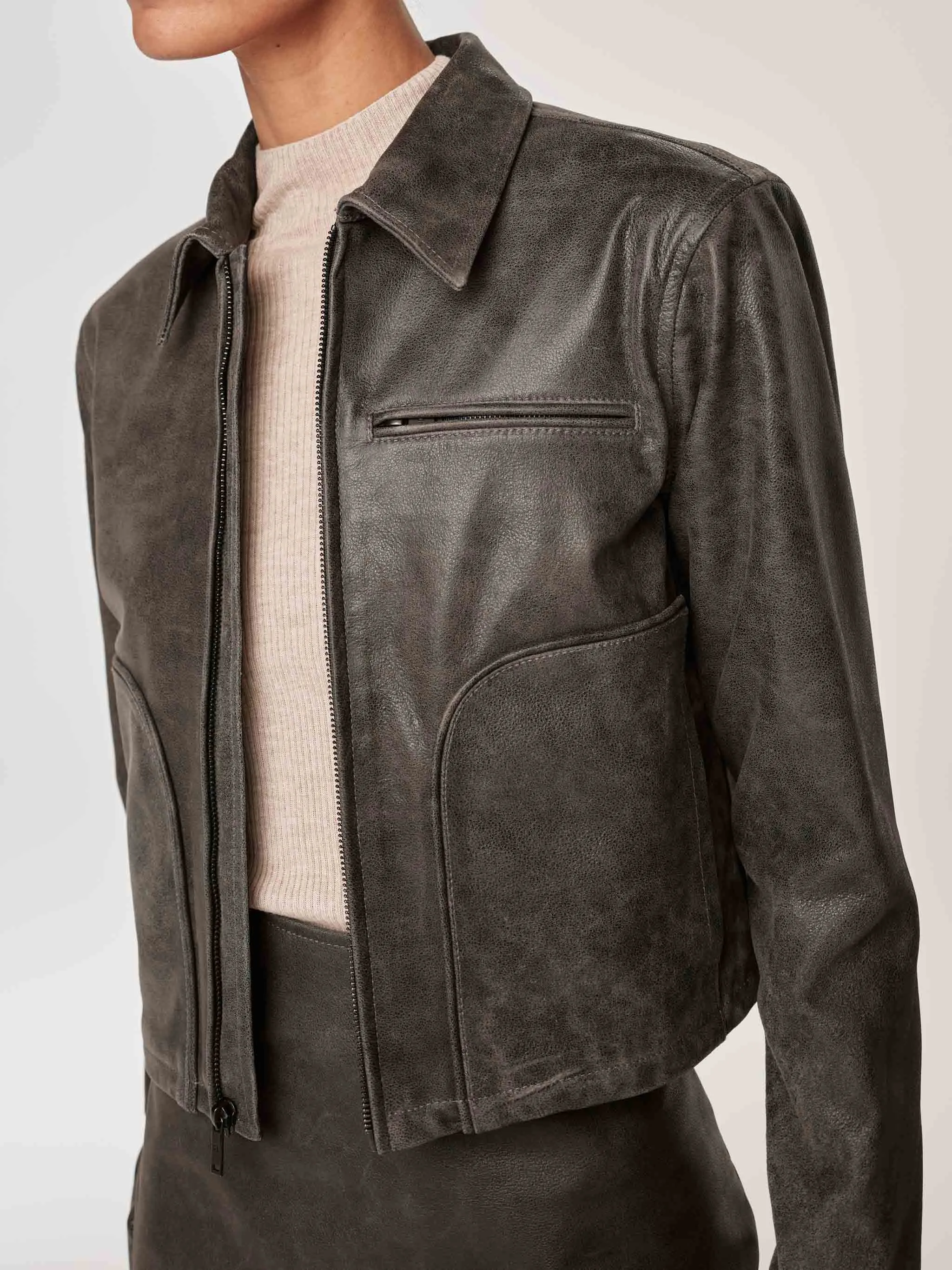 Vika Jacket Moto | Distressed Leather sold by DL1961 product image thumbnail 2