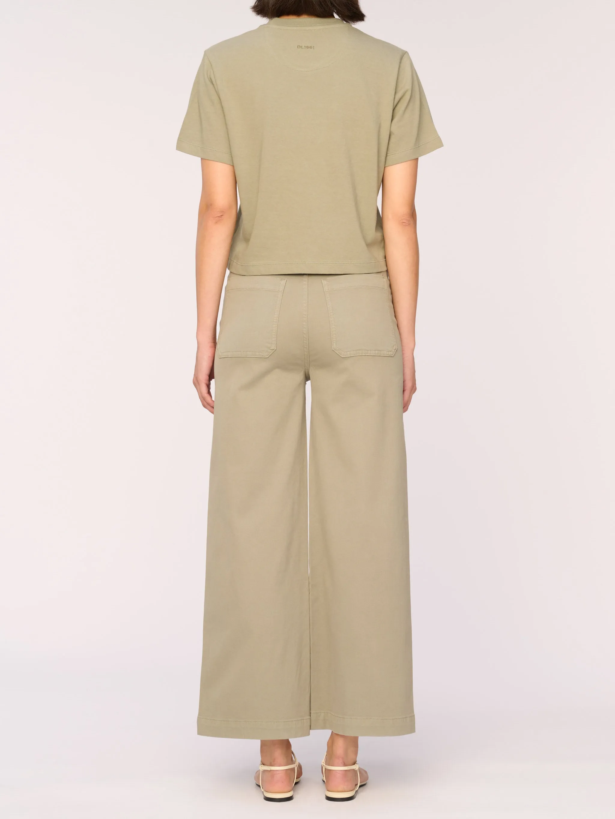 Hepburn Wide Leg High Rise 27" Jeans | Alpine Green sold by DL1961 product image thumbnail 3