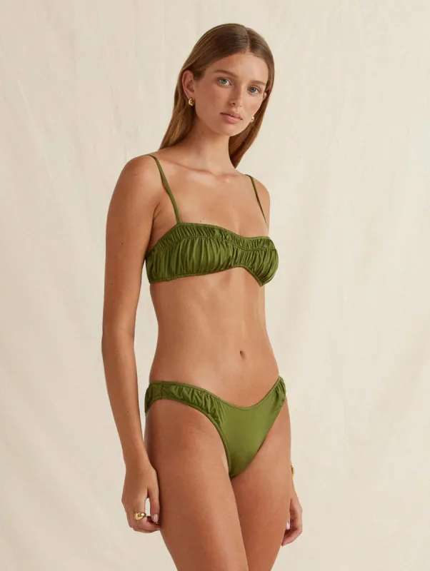 Peony Ruched Crop Olivine sold by DL1961