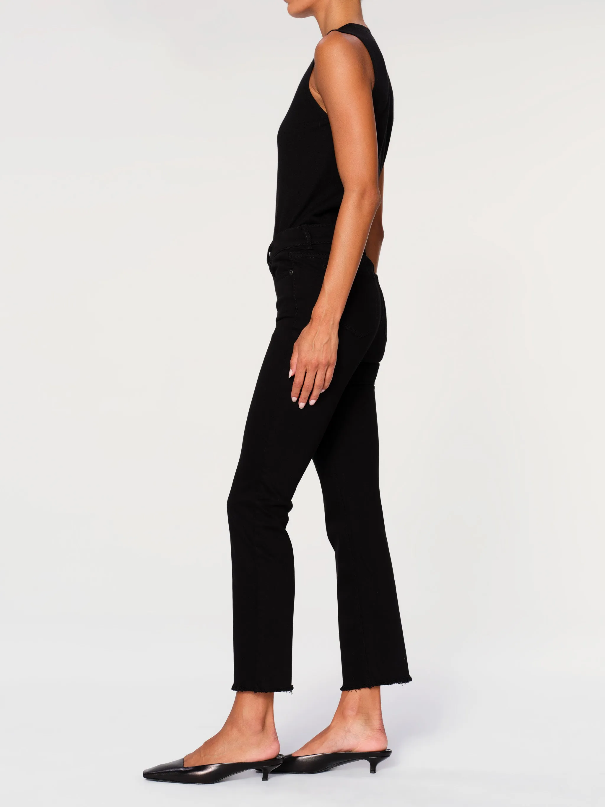 Mara Straight Mid Rise Instasculpt™ Ankle Jeans | Black Peached Raw sold by DL1961 product image thumbnail 5