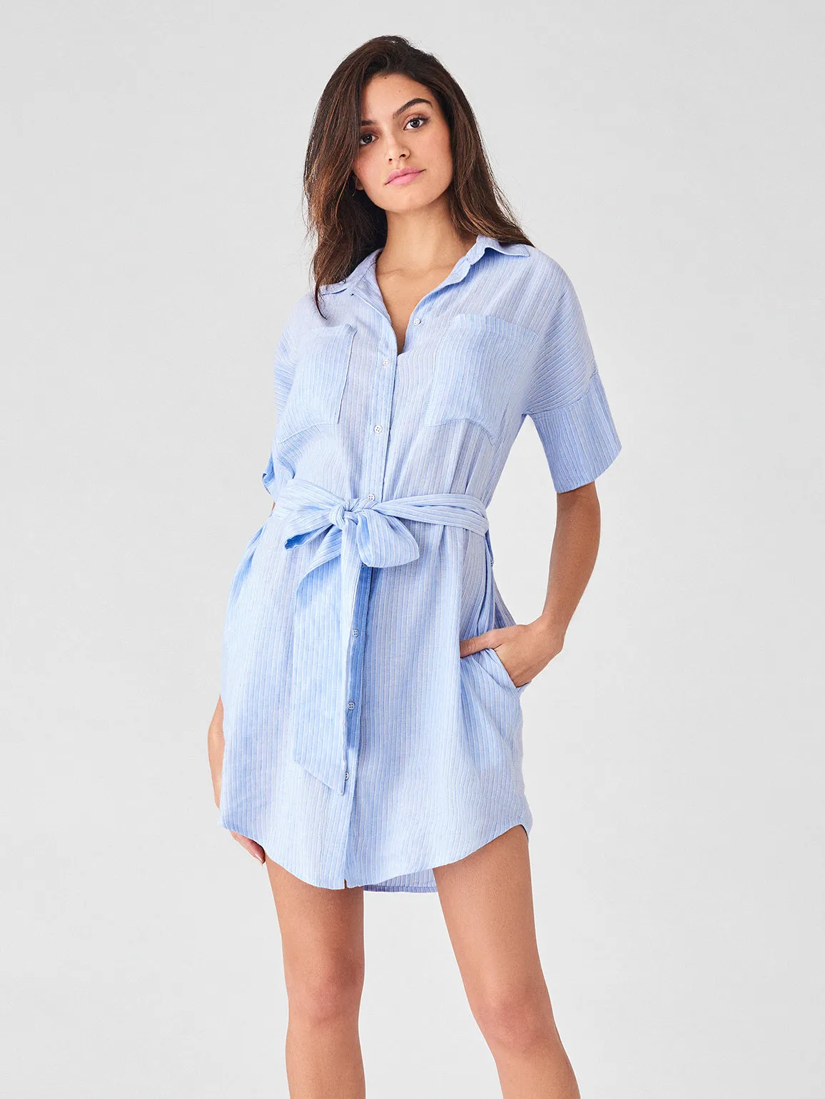 Cranberry St Dress | Blue Stripe sold by DL1961 product image thumbnail 3