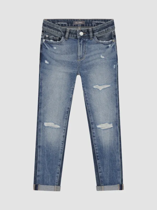 Harper Boyfriend Straight Jeans | Twilight Hour Distressed sold by DL1961