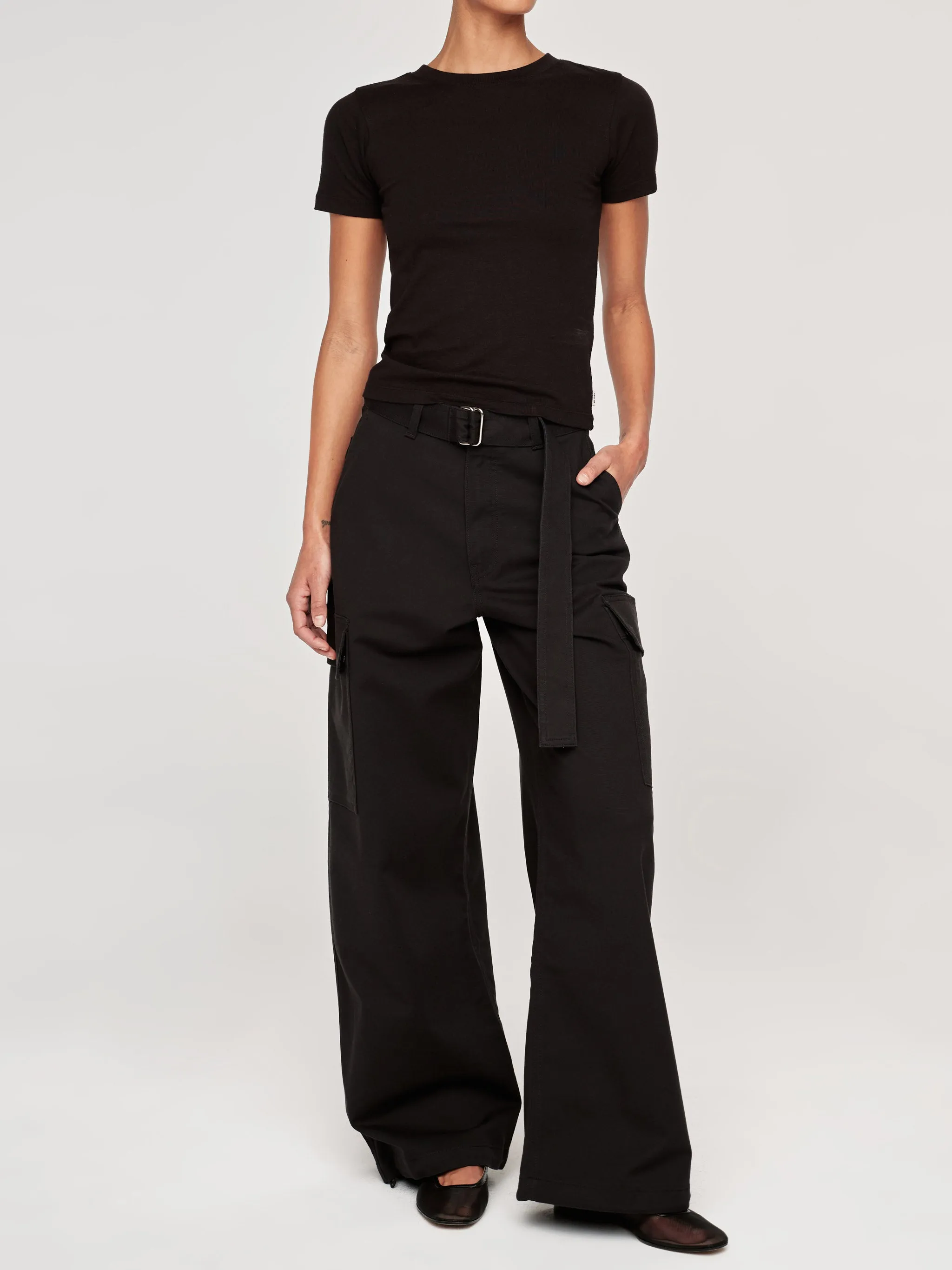 Zoie Trouser Wide Leg Relaxed 30.25" | Black Onyx sold by DL1961